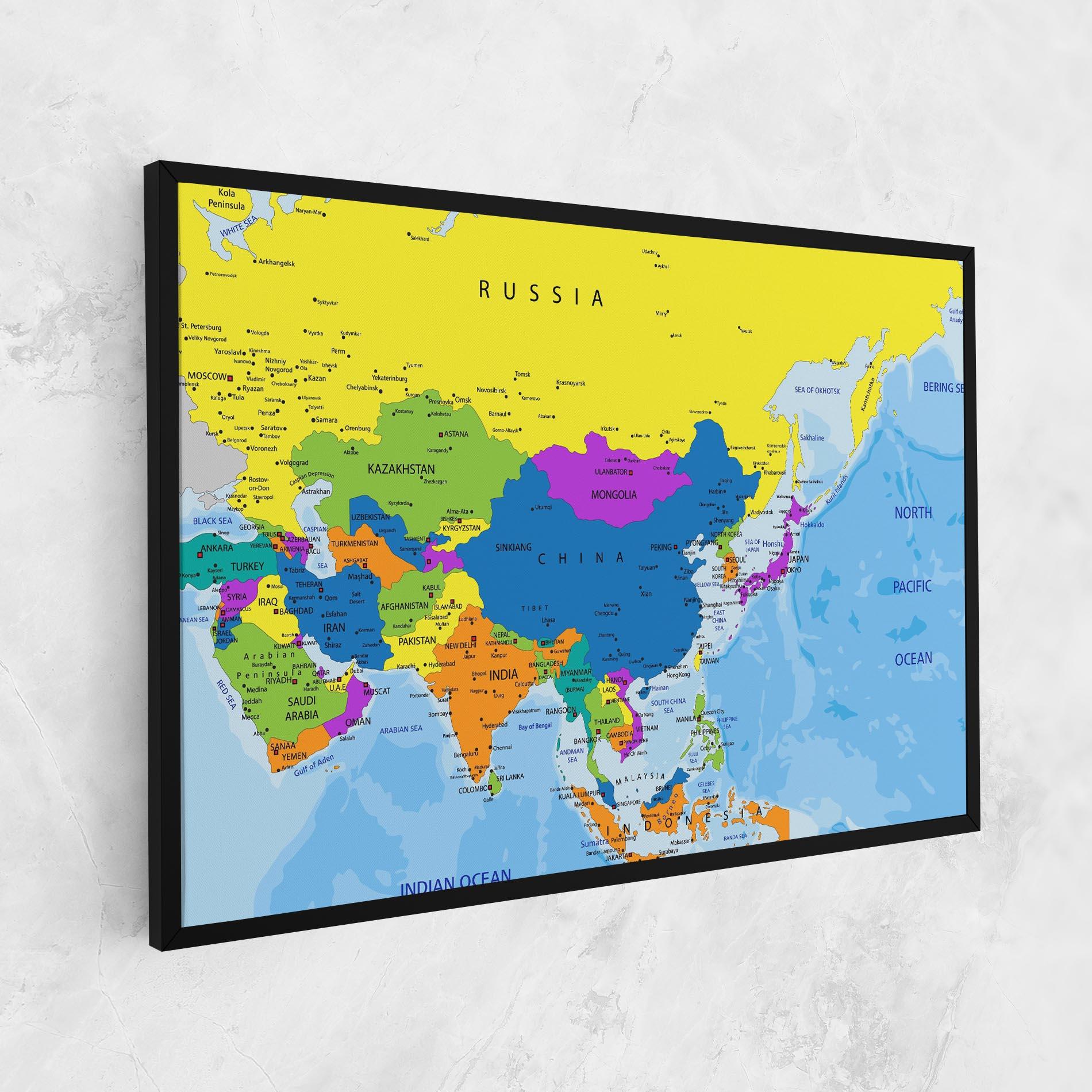 Картина на платно Asia Color Map mockup 1
