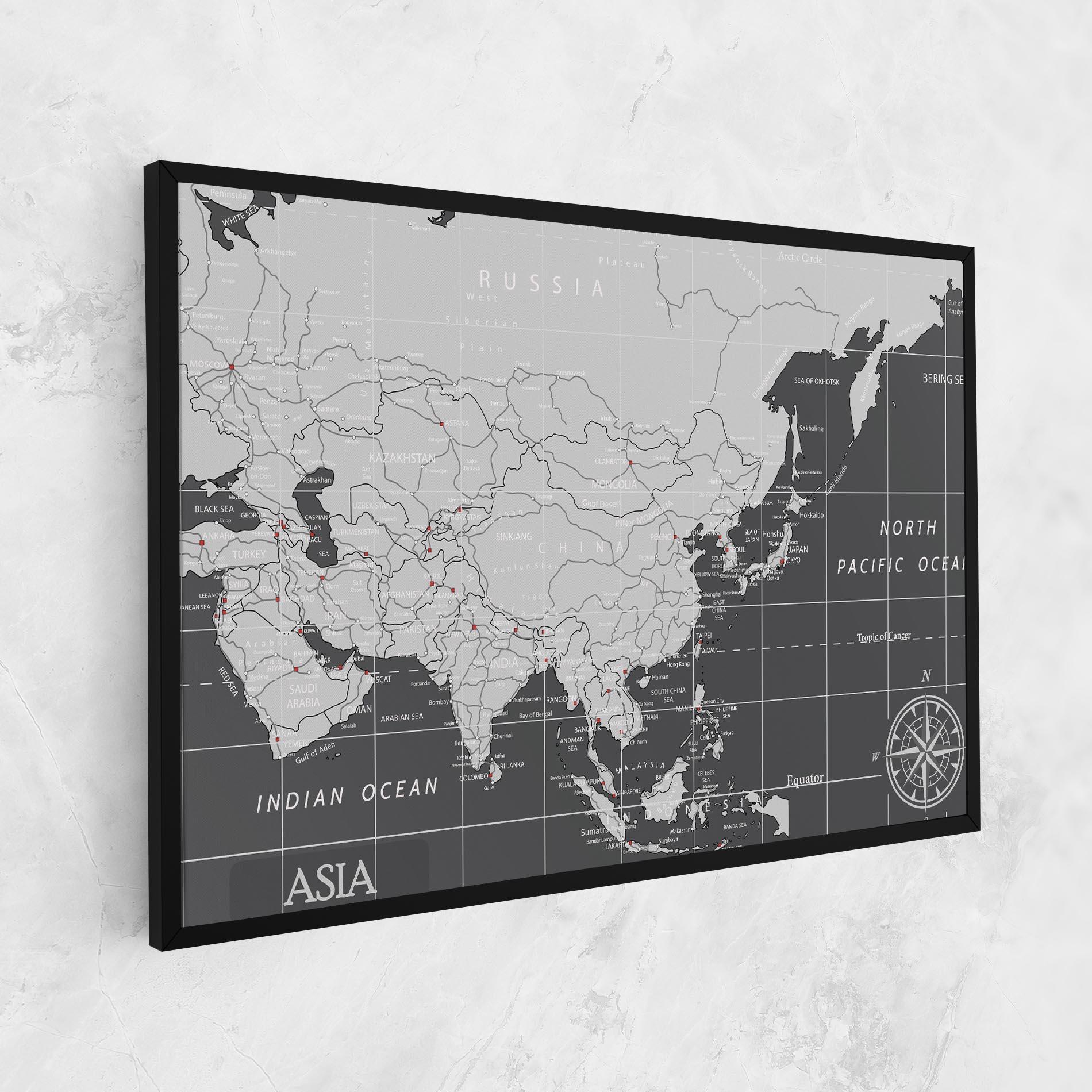 Картина на платно Asia Minimal Map mockup 1