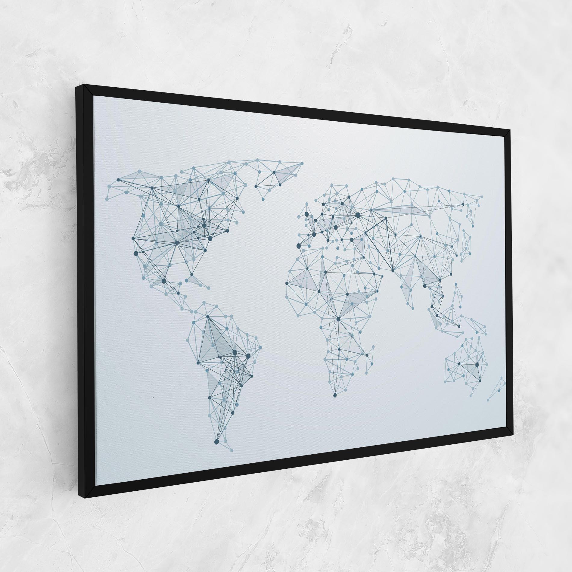 Картина на платно Blue Line Map mockup 1