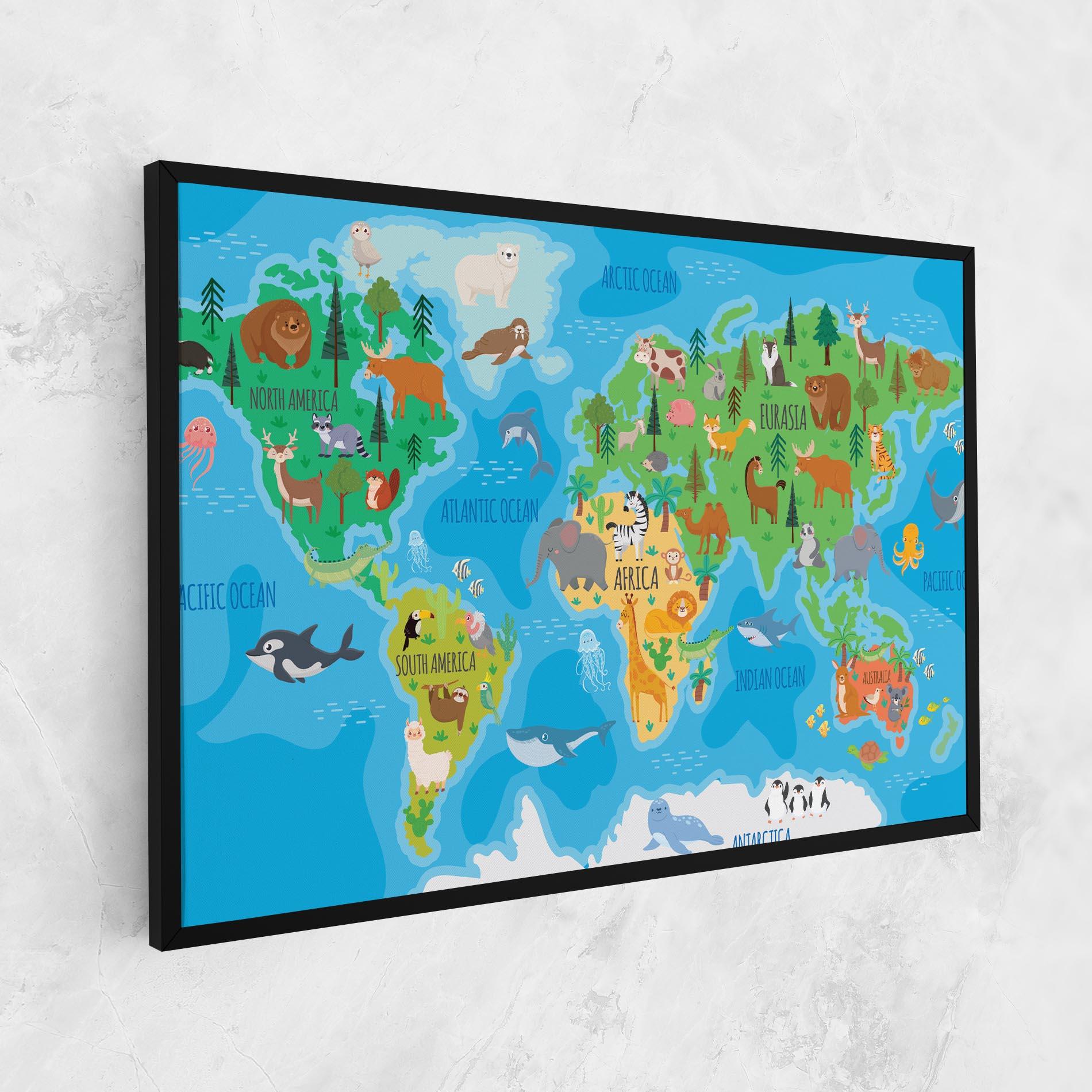 Картина на платно Worldwide Kids Map mockup 1