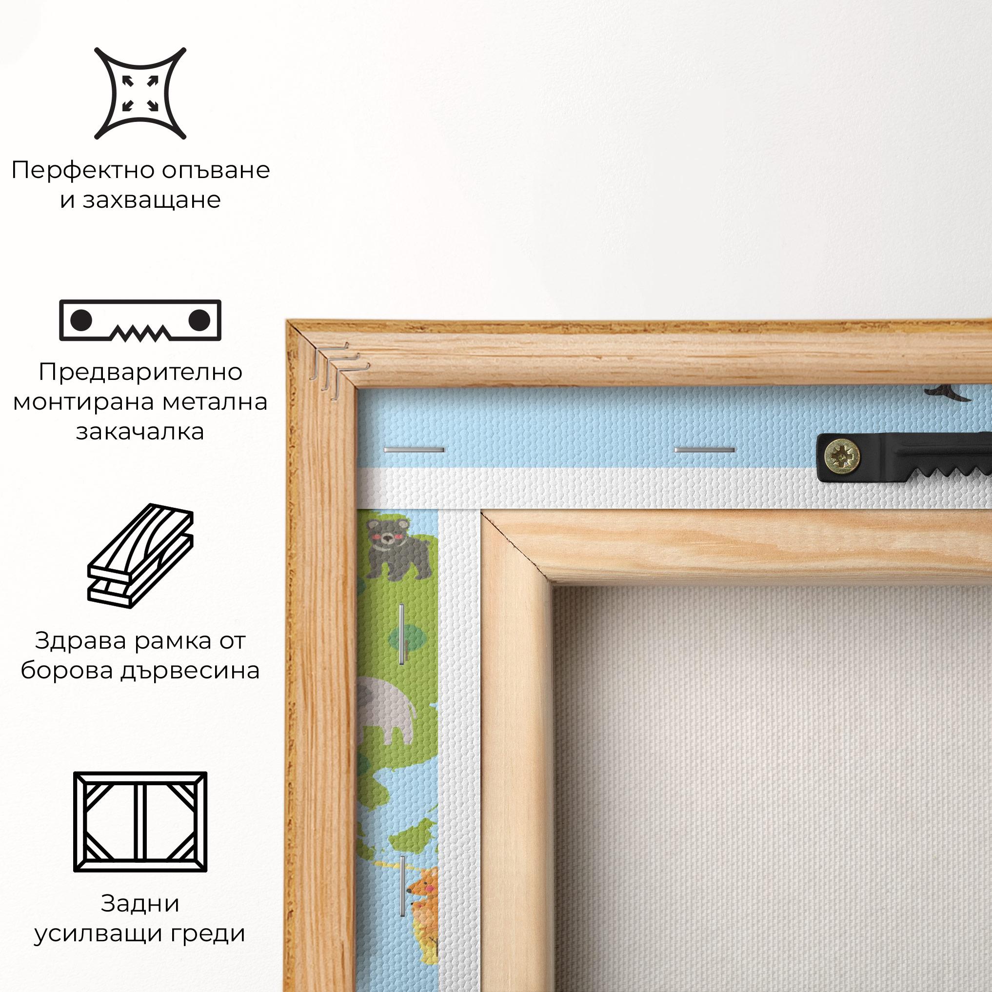 Картина на платно Animals Cute Map mockup 5