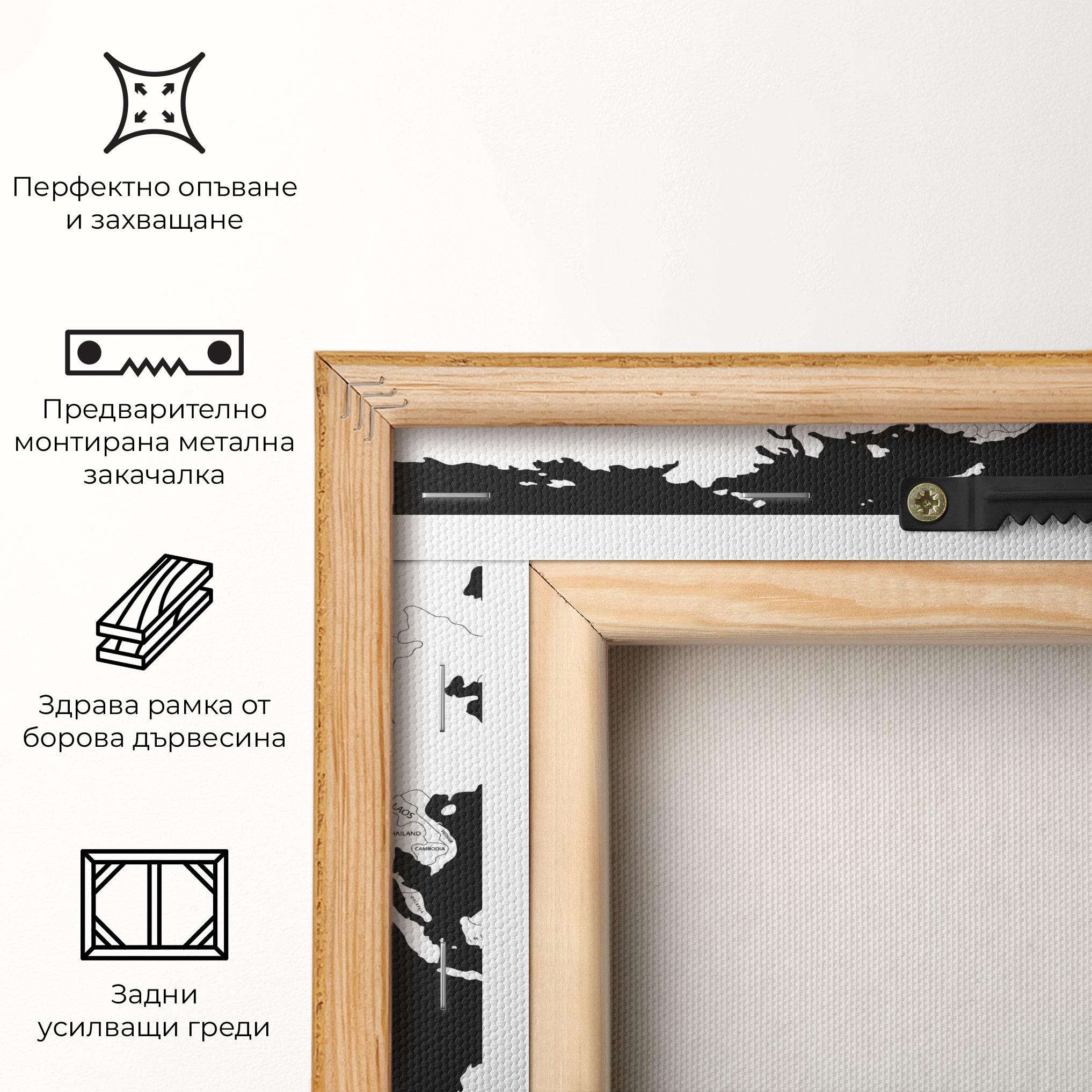 Картина на платно White World Map mockup 5