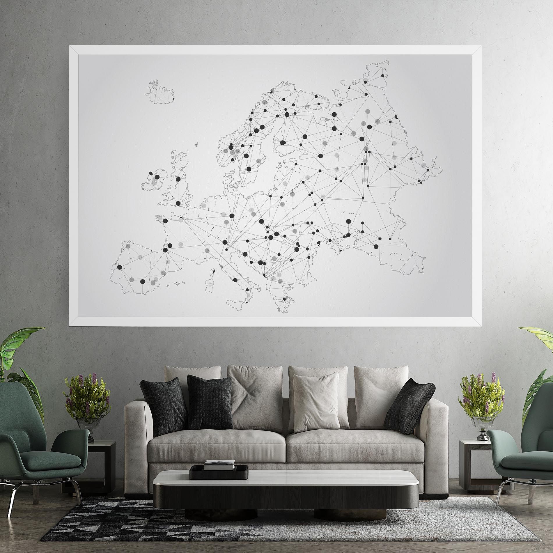 Europe Line Map mockup 7