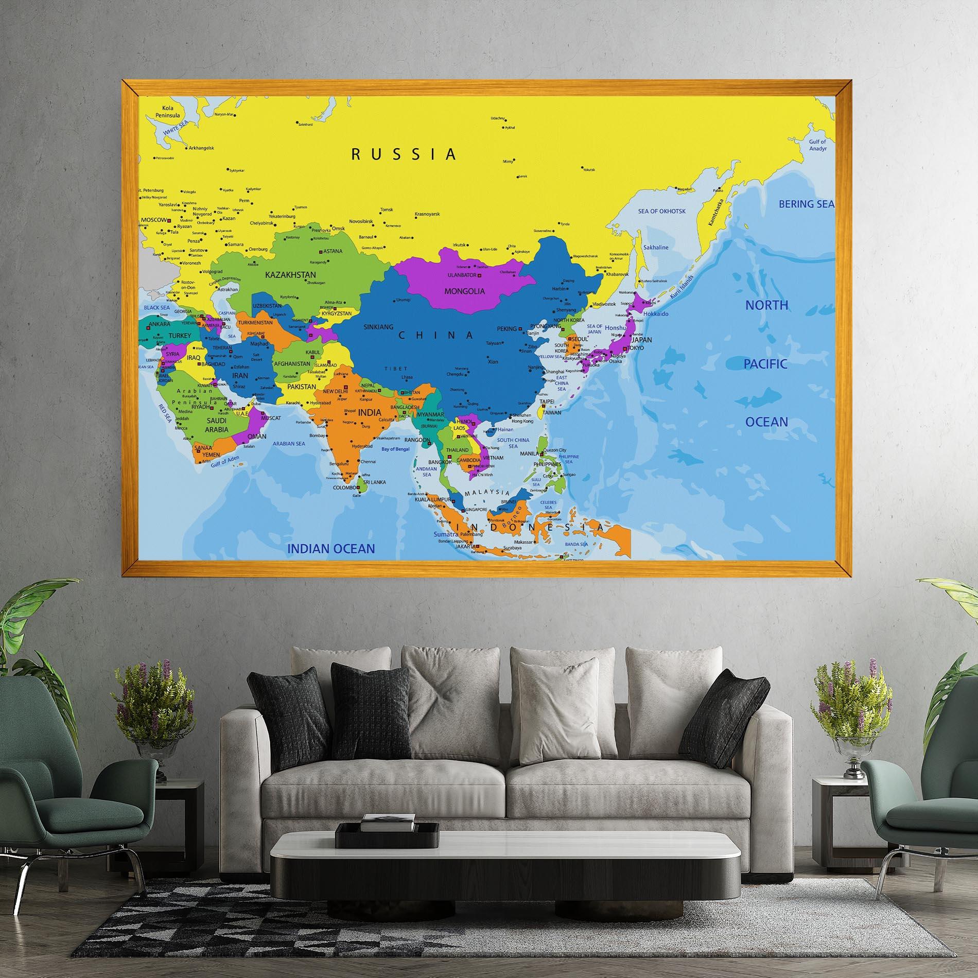 Картина на платно Asia Color Map mockup 7