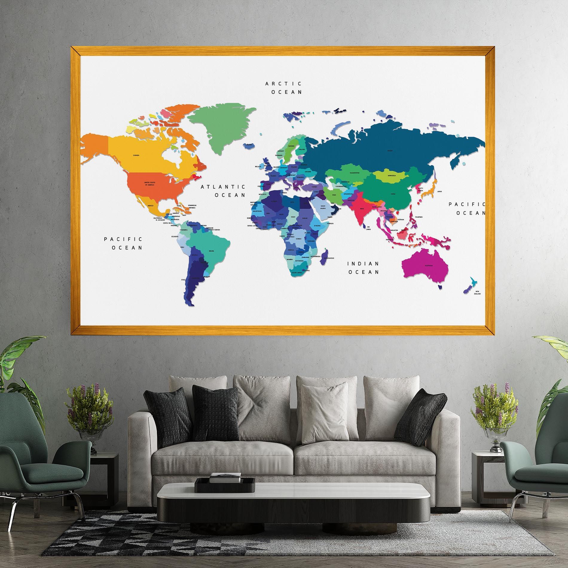 Colored Continents Map mockup 7