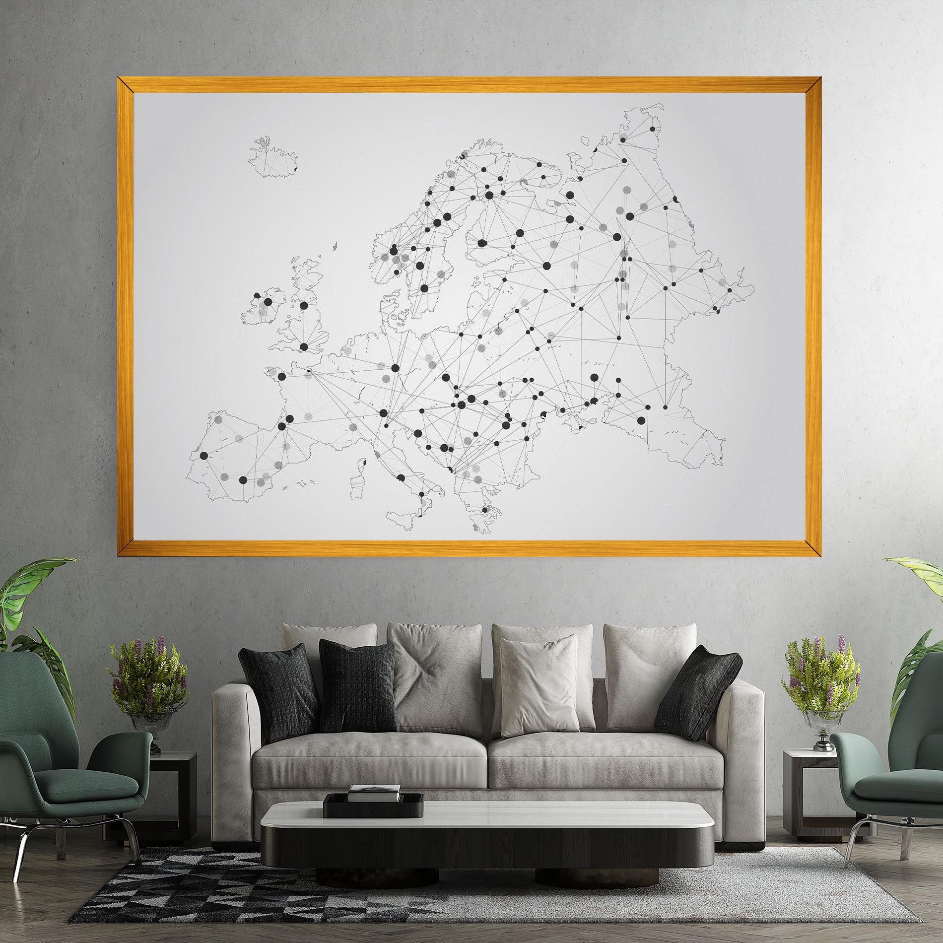 Europe Line Map mockup 7