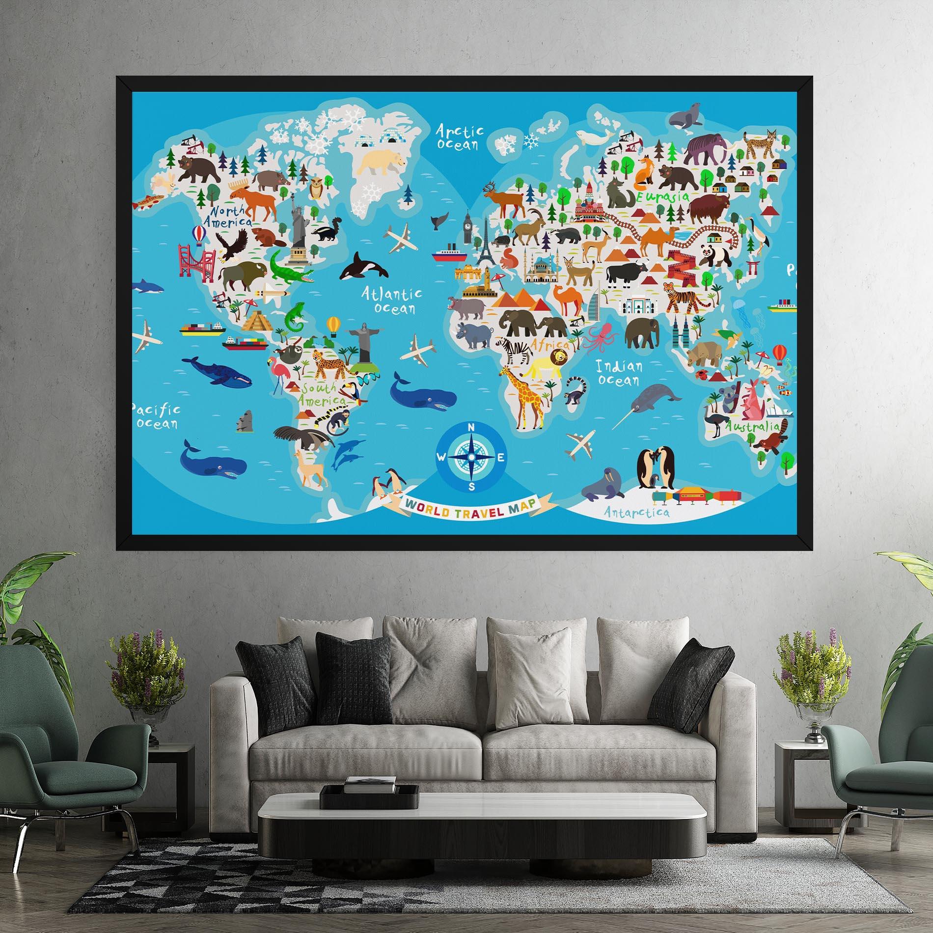 Картина на платно Travel Map mockup 7