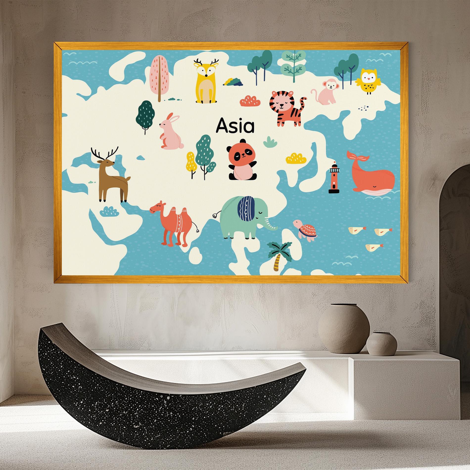 Картина на платно Asia Cute Map mockup 8
