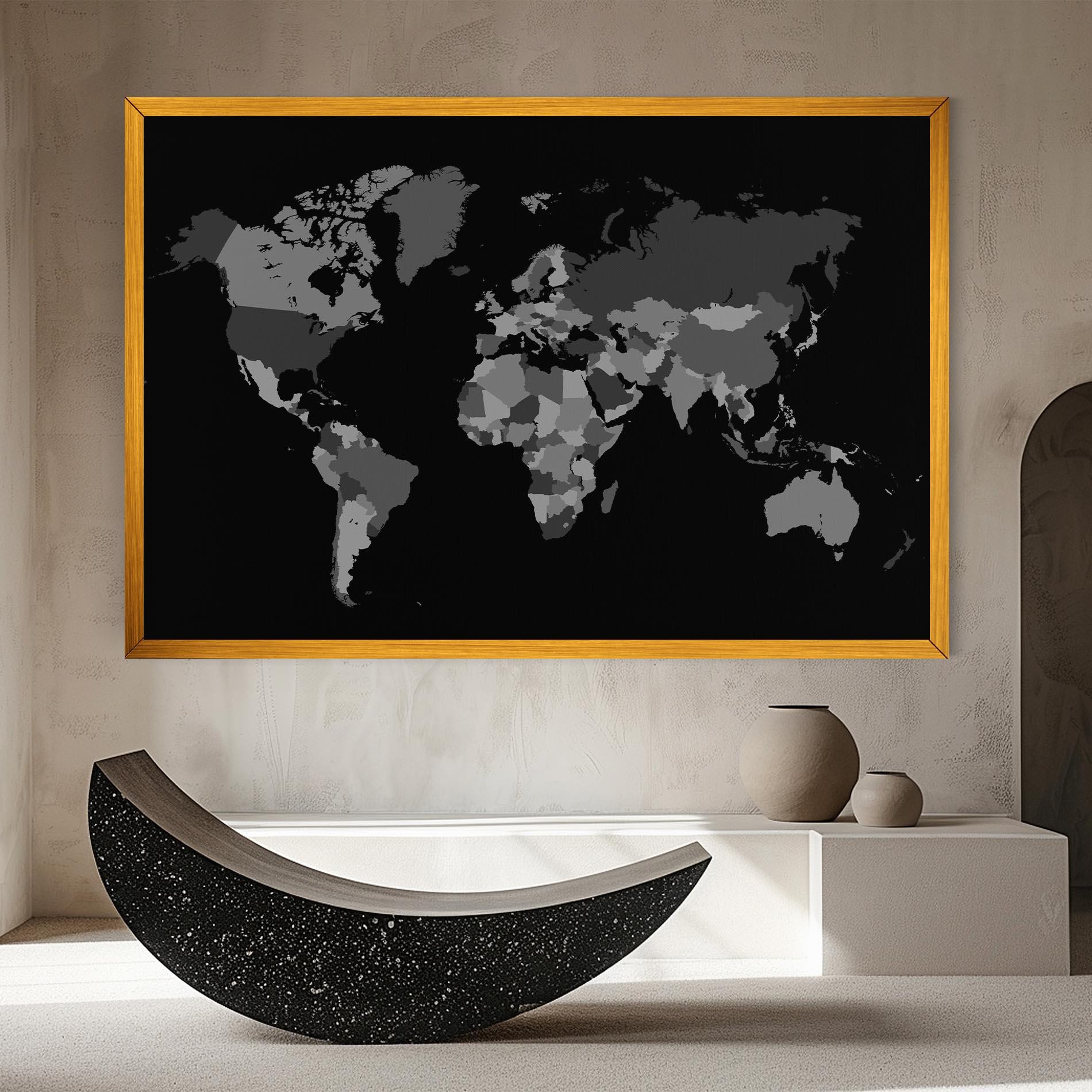 Картина на платно Grey Map World mockup 8