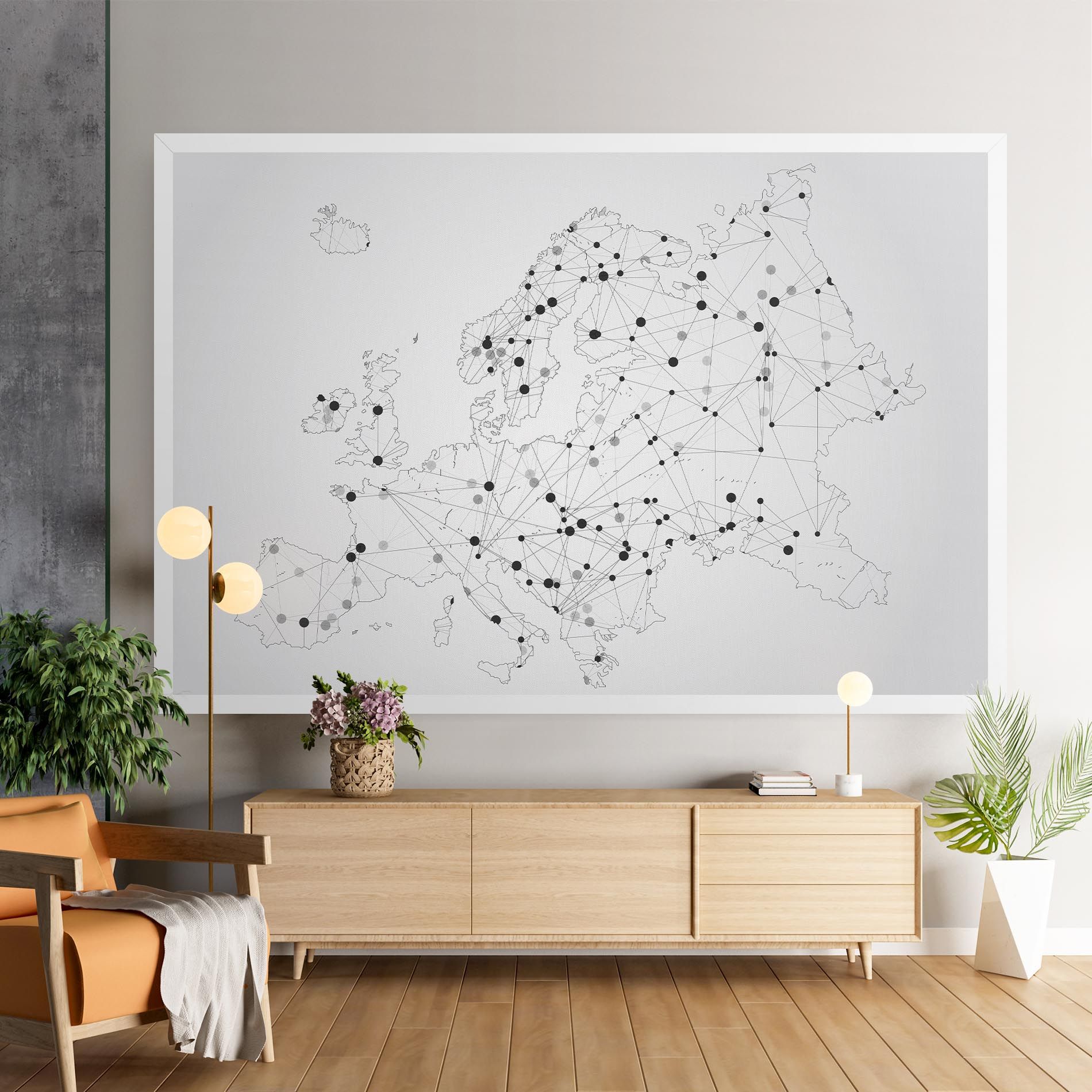 Europe Line Map mockup 9