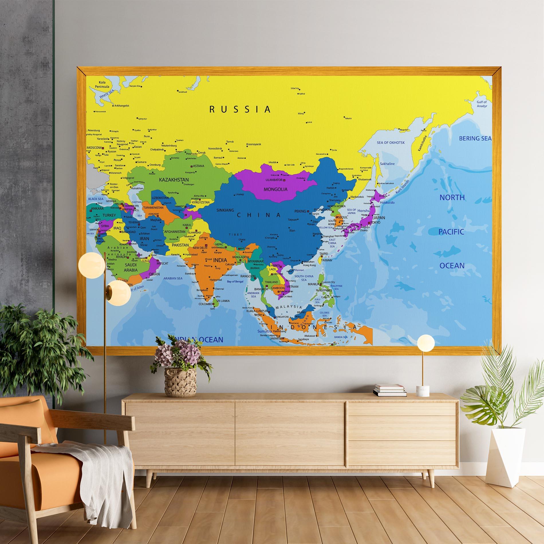 Картина на платно Asia Color Map mockup 9