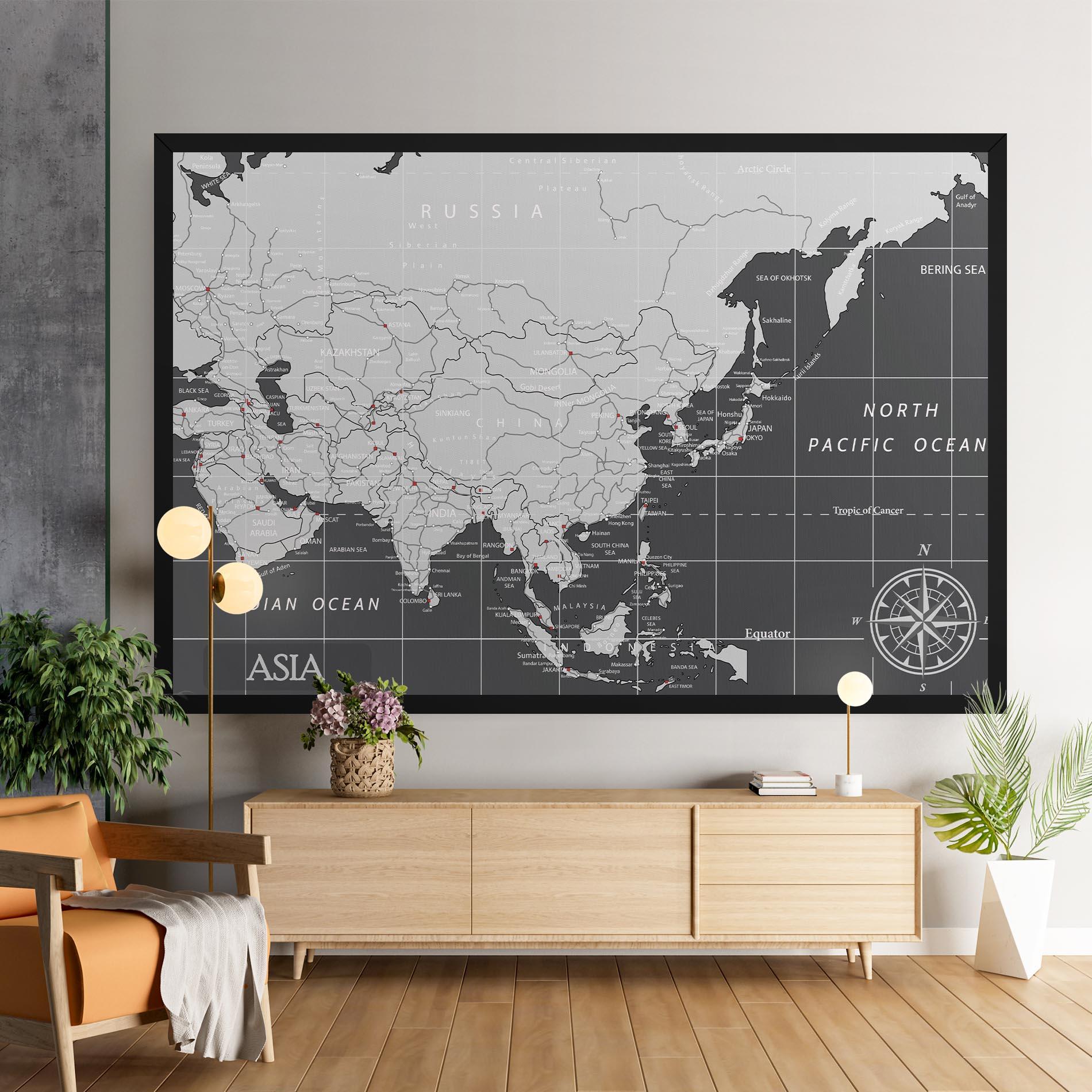Картина на платно Asia Minimal Map mockup 9