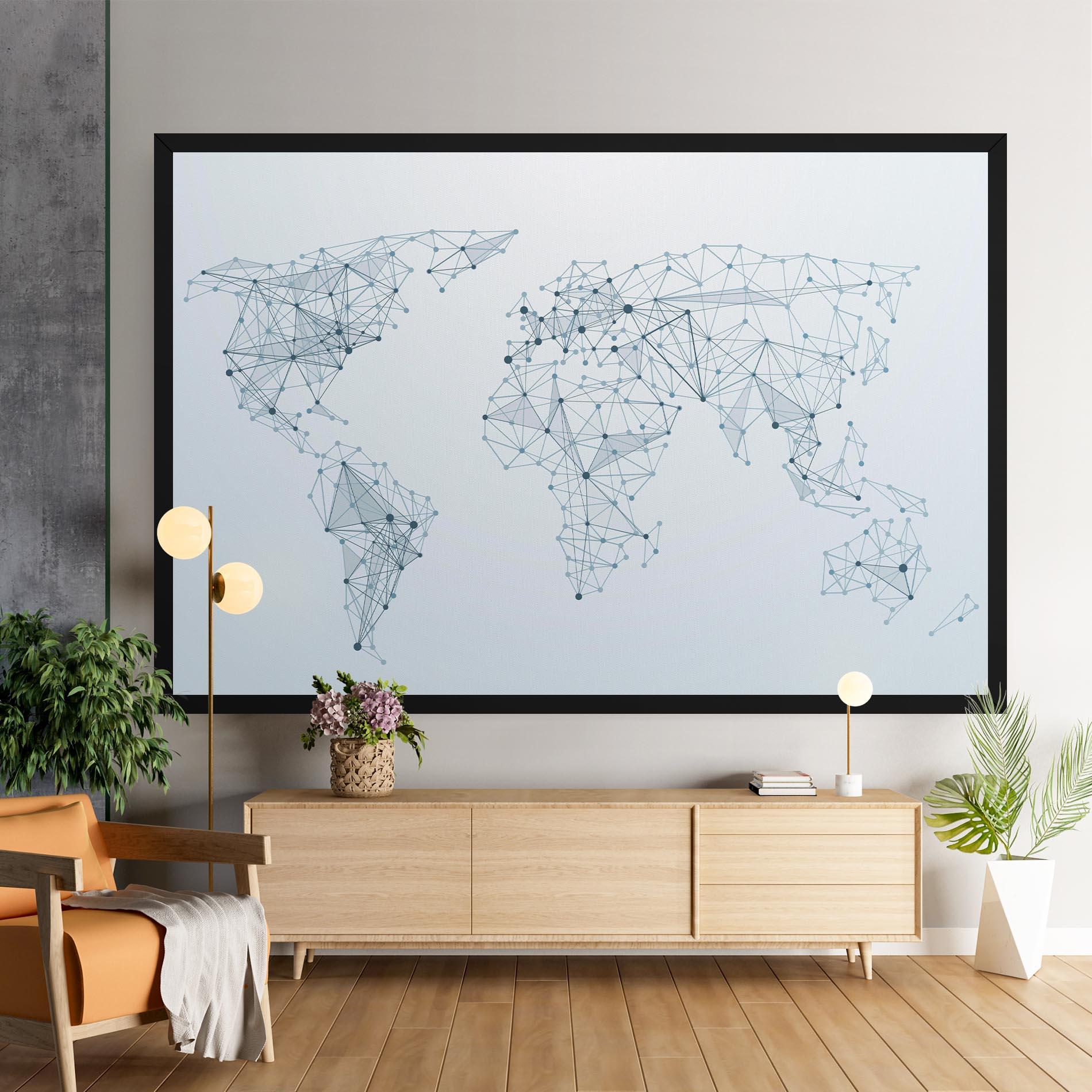 Картина на платно Blue Line Map mockup 9