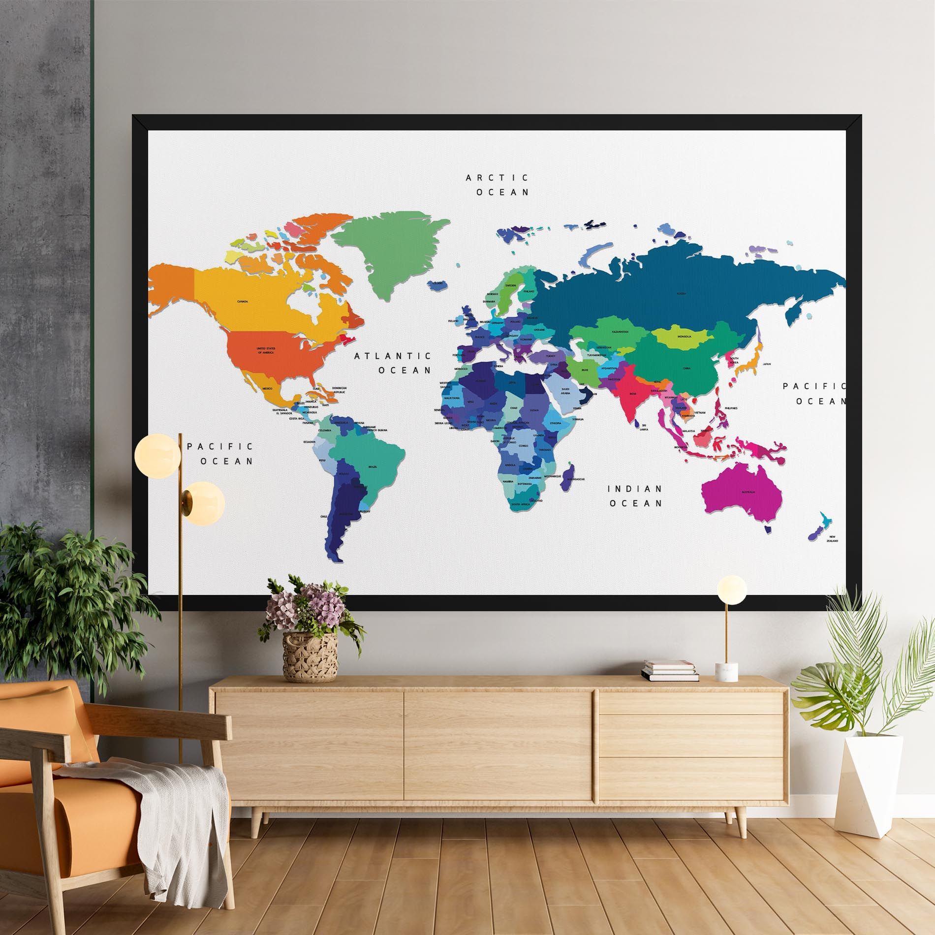 Colored Continents Map mockup 9