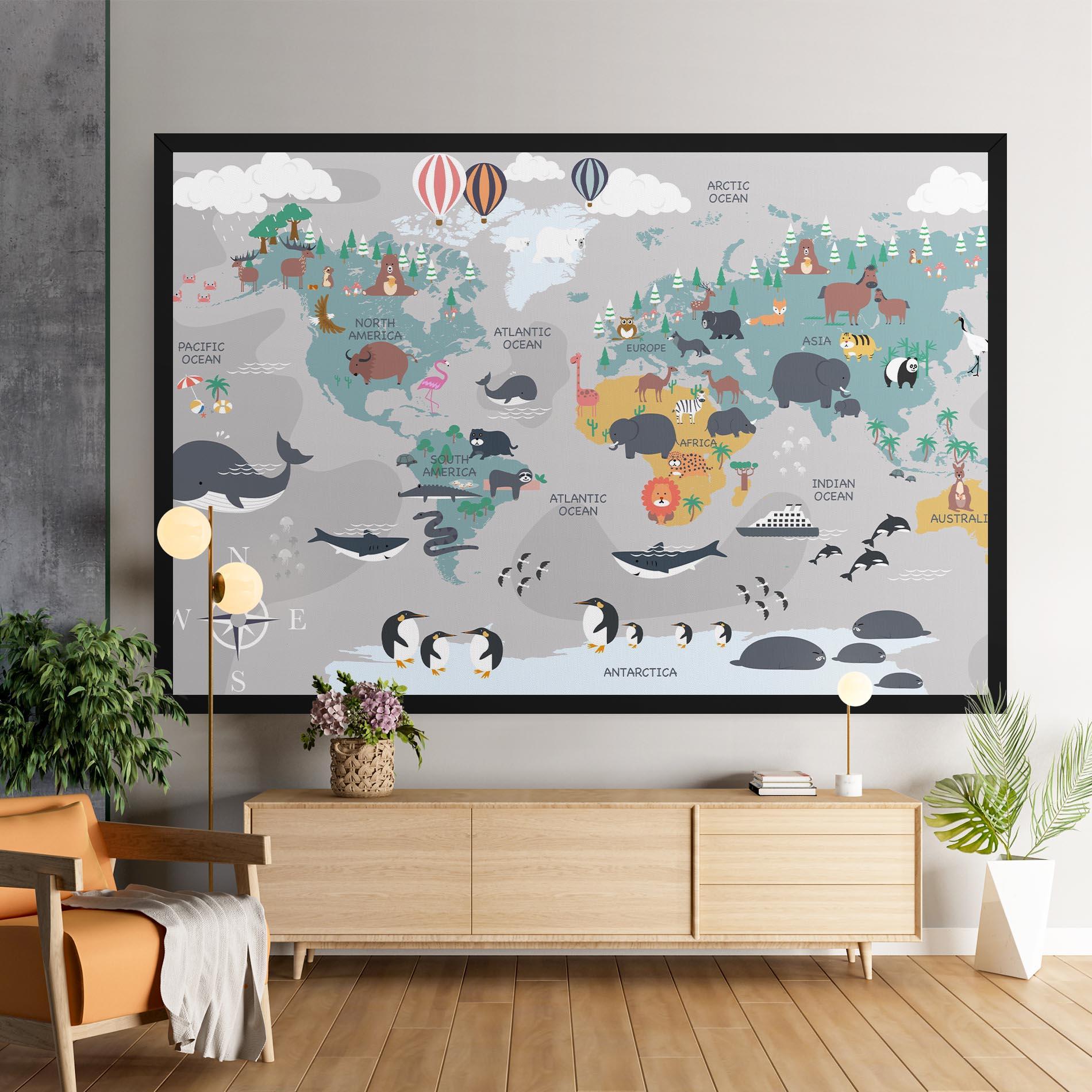 Картина на платно Cute Kids Map mockup 9