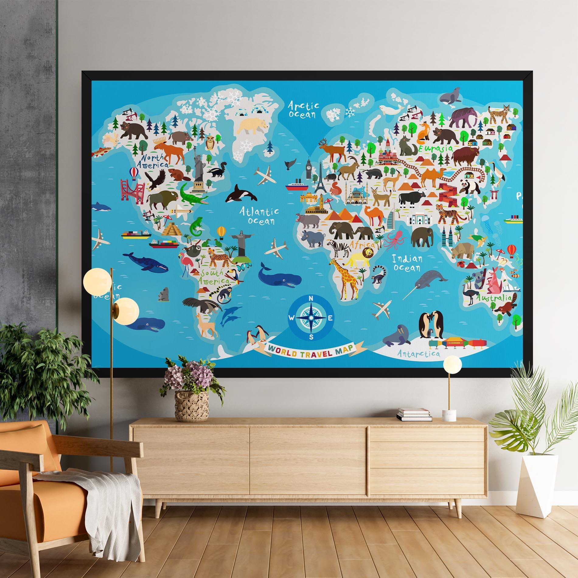 Картина на платно Travel Map mockup 9