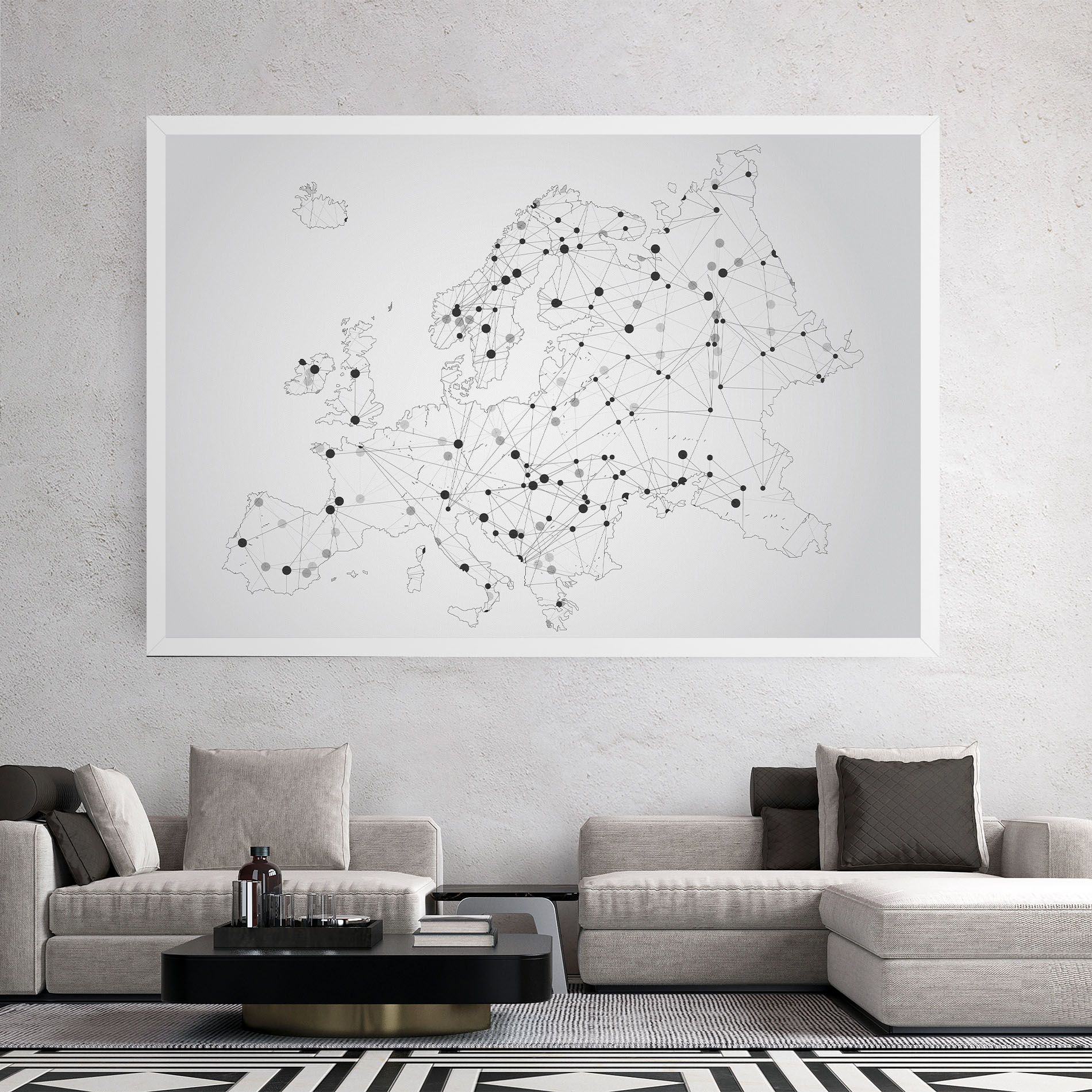 Europe Line Map mockup 2