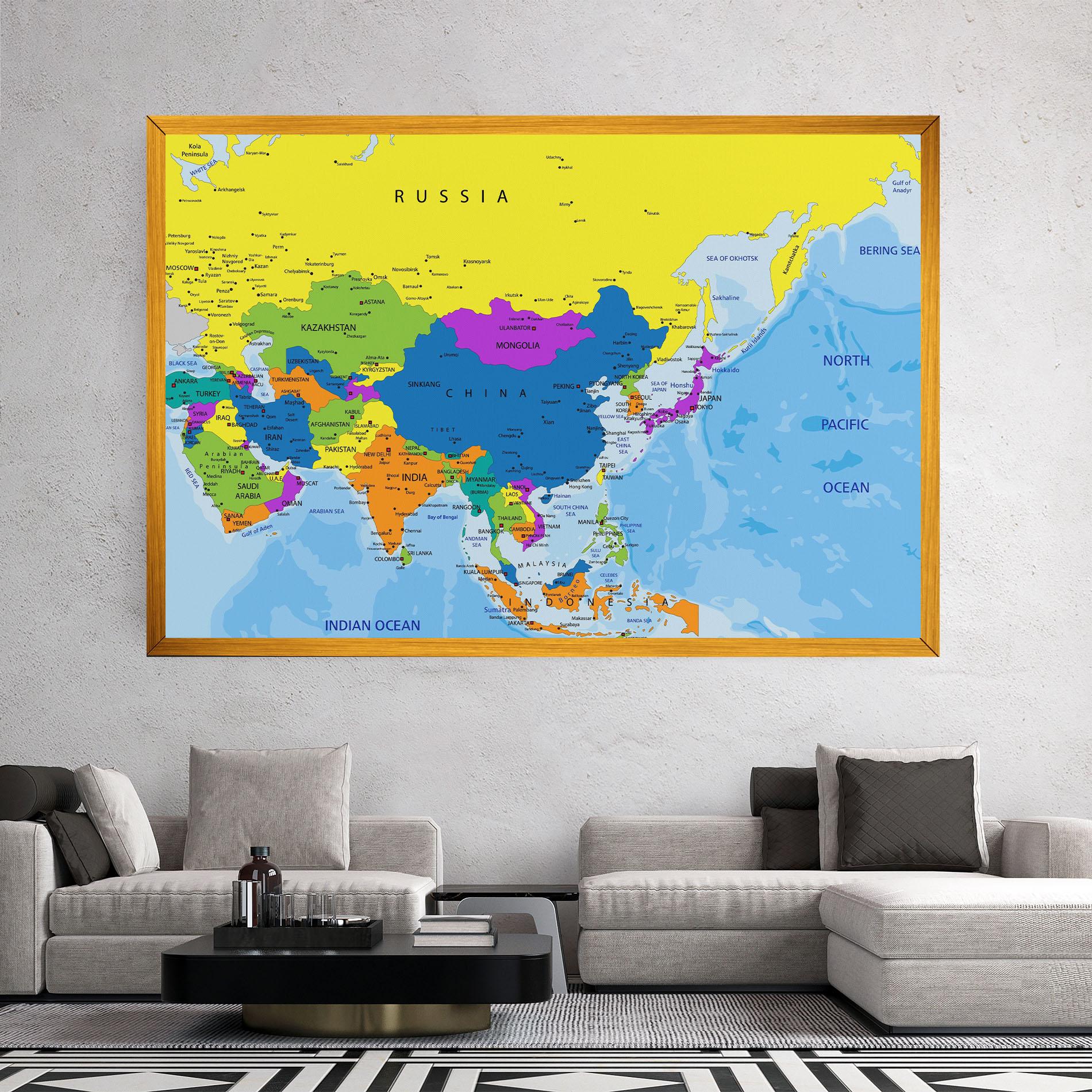 Картина на платно Asia Color Map mockup 2