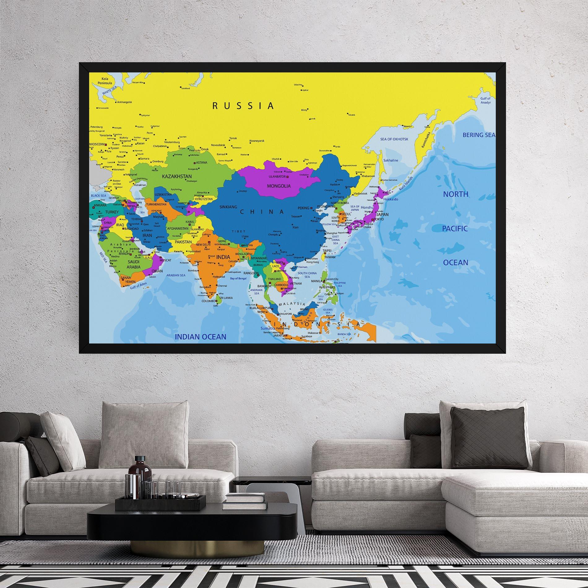Картина на платно Asia Color Map mockup 2