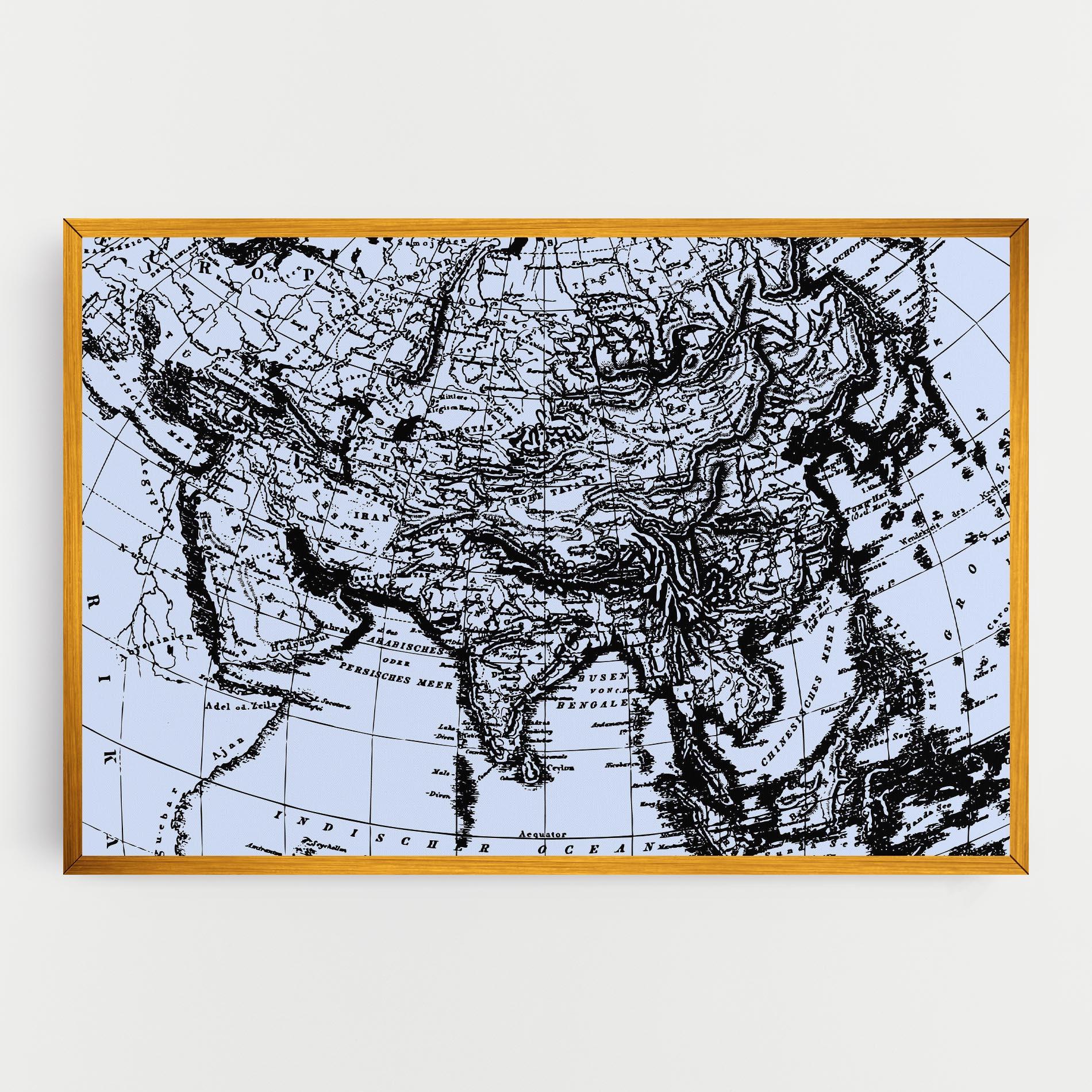 Картина на платно Blue Old Map mockup 0