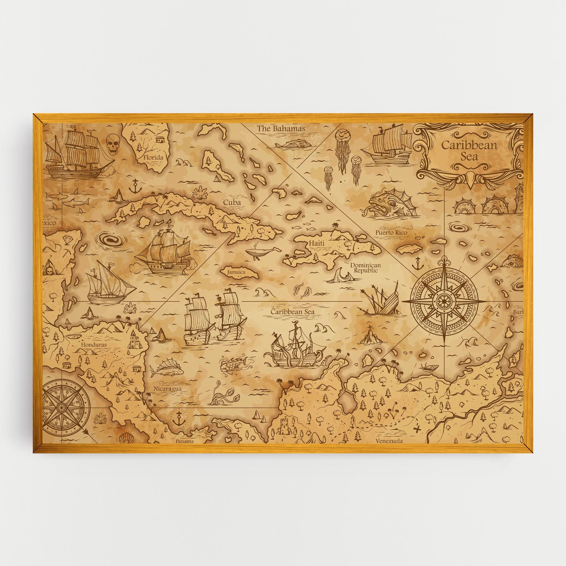 Картина на платно Caribbean Sea mockup 0