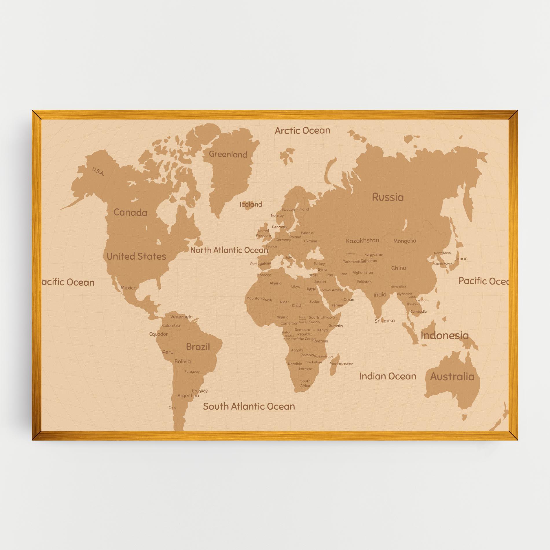 Картина на платно Ocean Old Map mockup 0