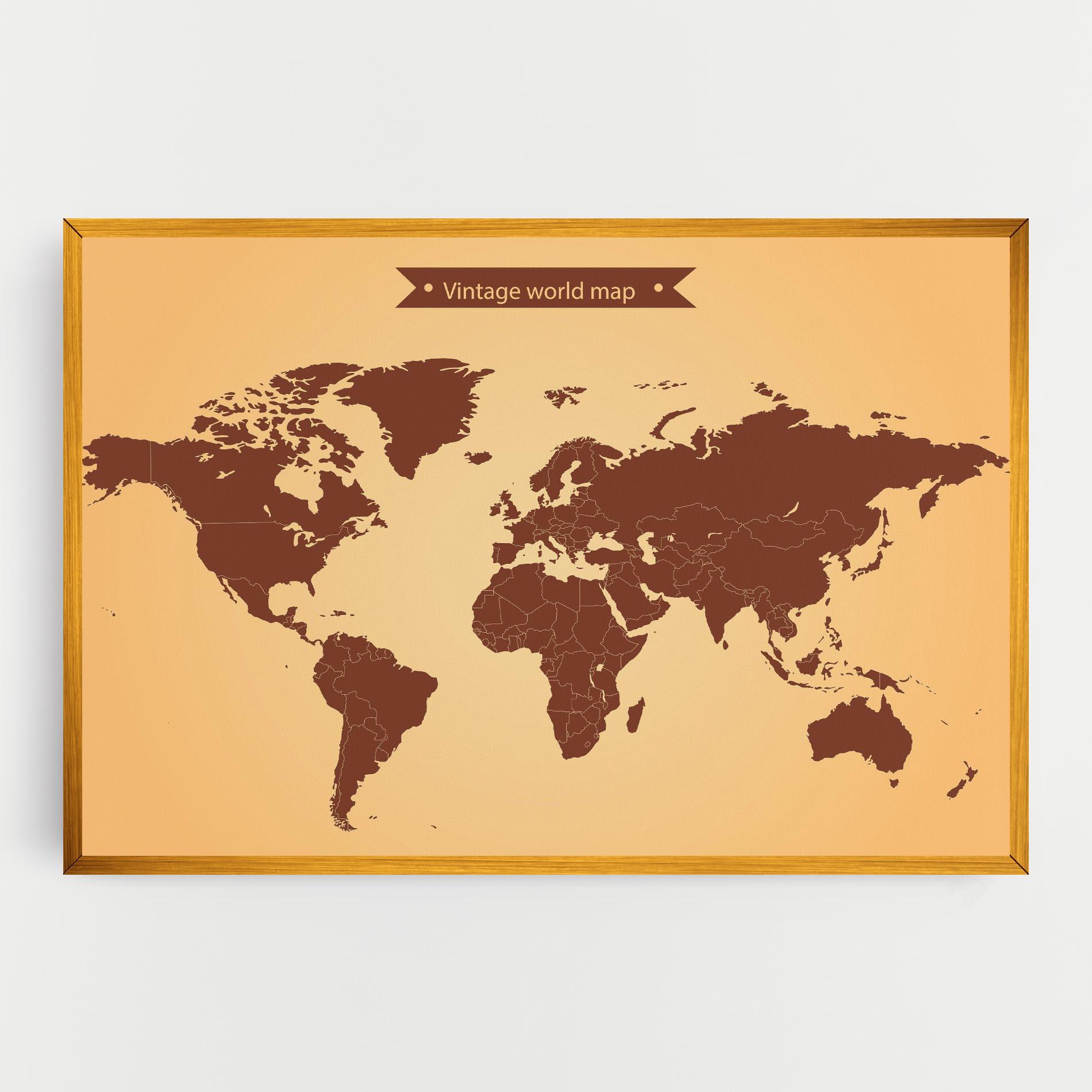Картина на платно Vintage World Map mockup 0