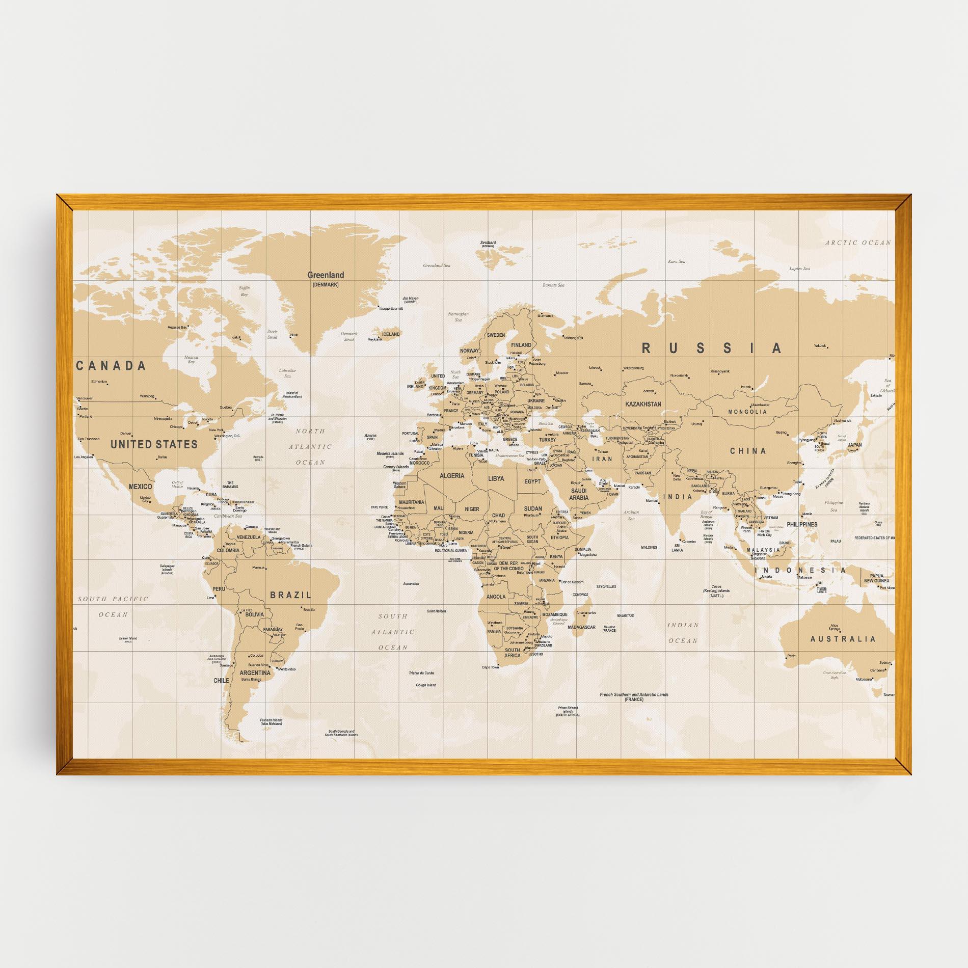 Картина на платно World Old Map mockup 0