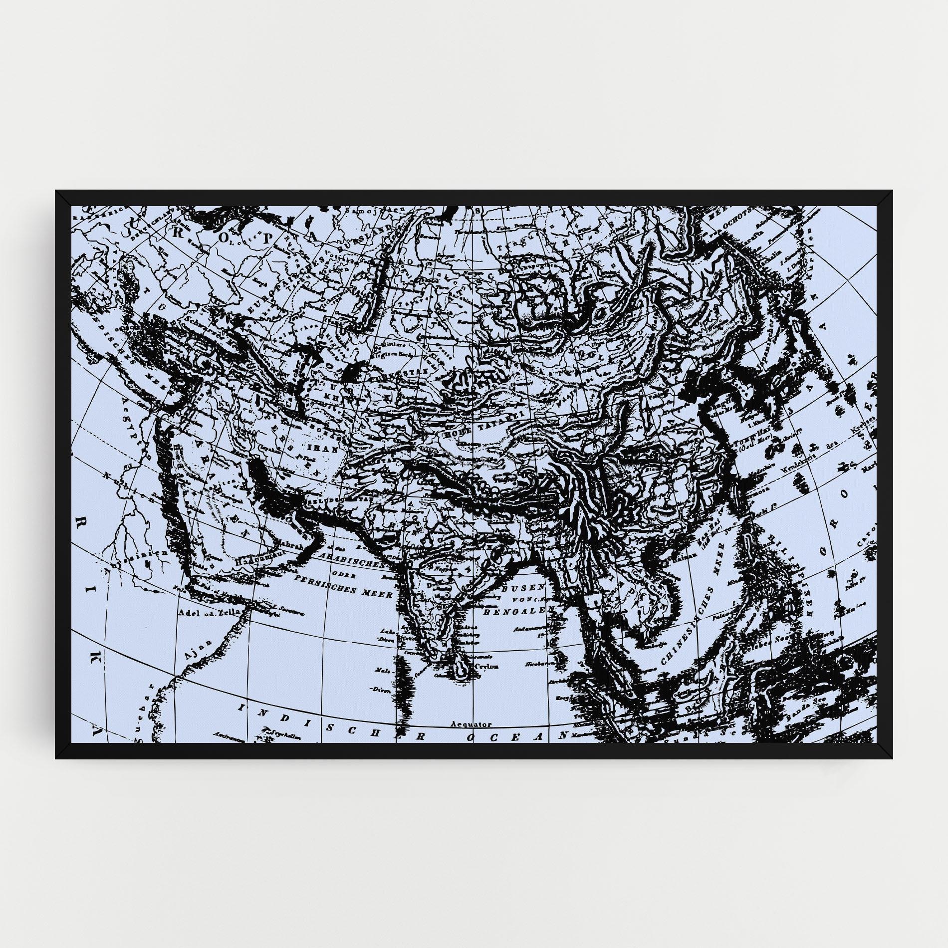 Картина на платно Blue Old Map mockup 0