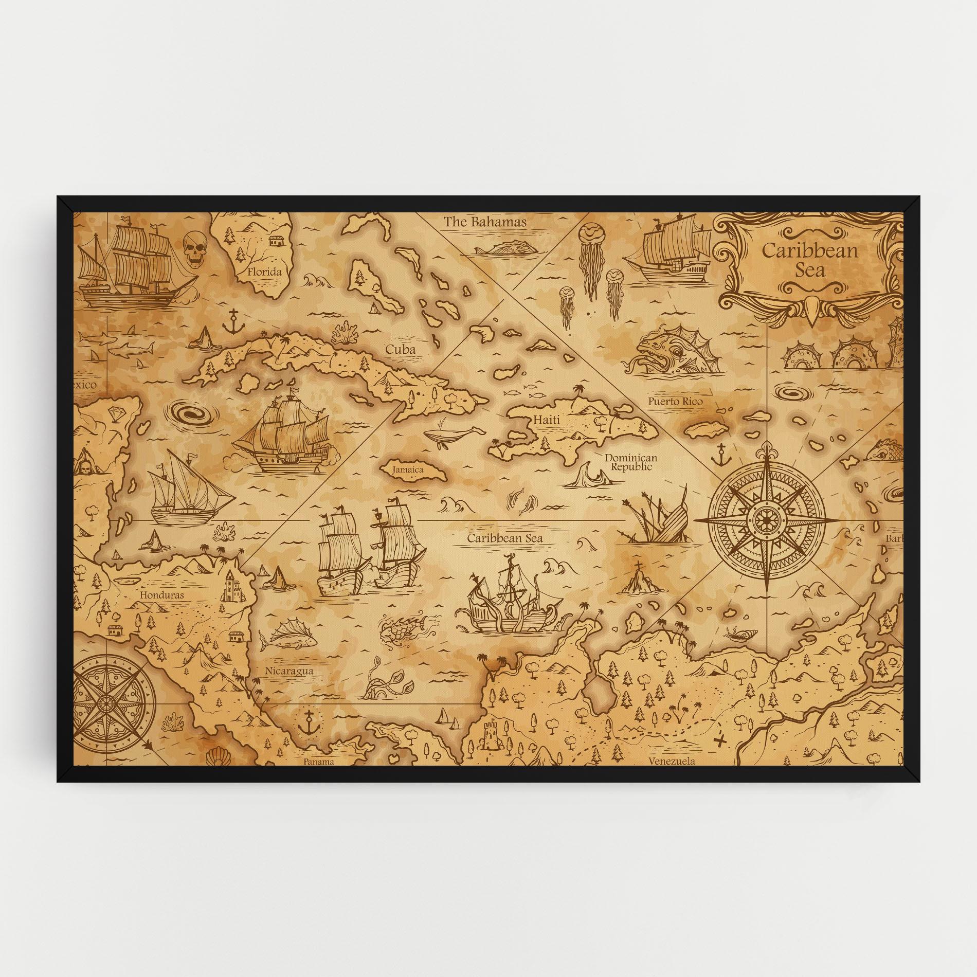 Картина на платно Caribbean Sea mockup 0