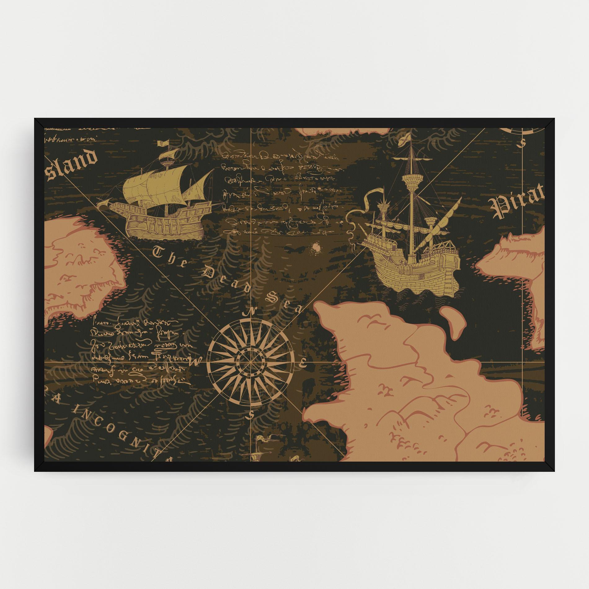 Картина на платно Cool Old Map mockup 0