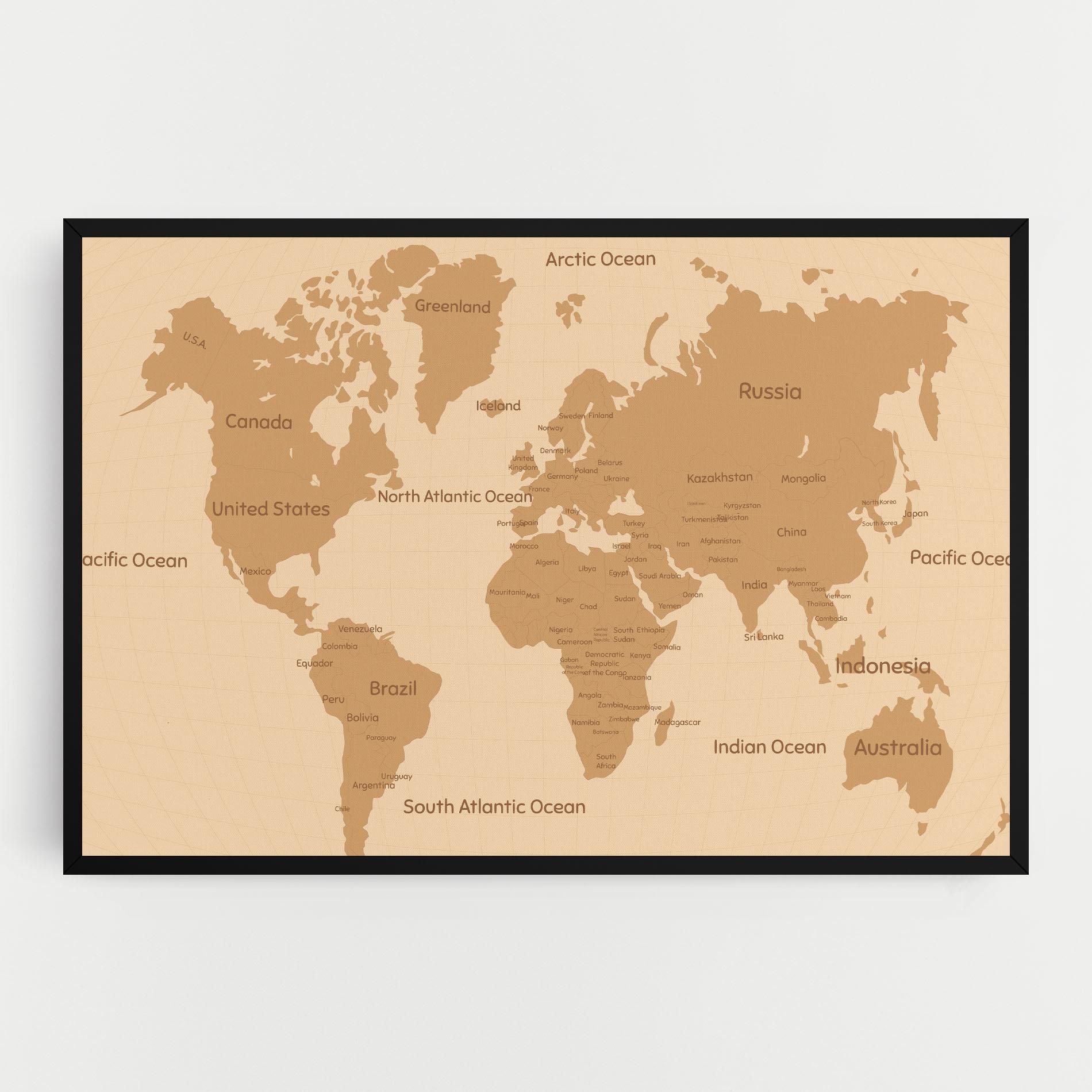 Картина на платно Ocean Old Map mockup 0