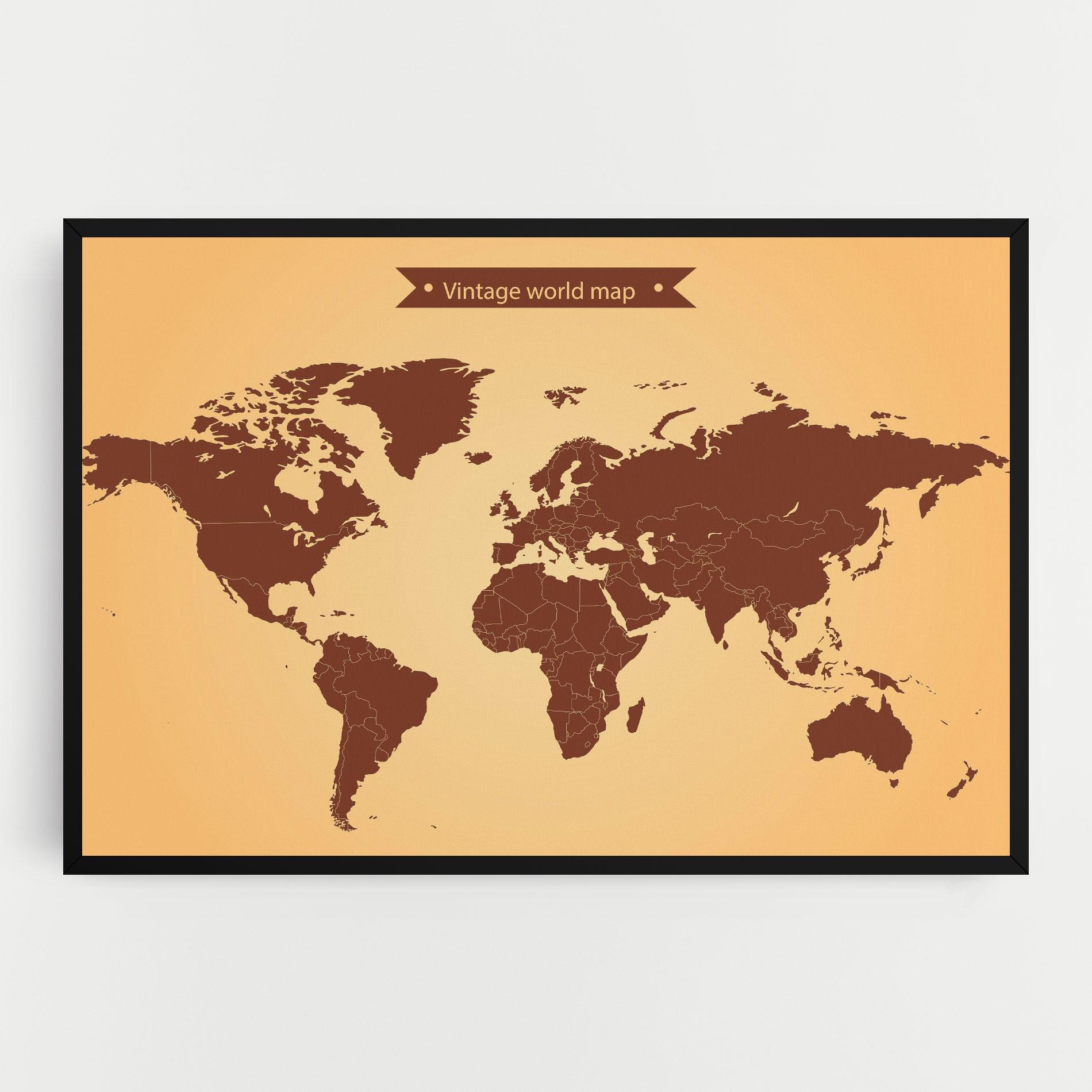 Картина на платно Vintage World Map mockup 0