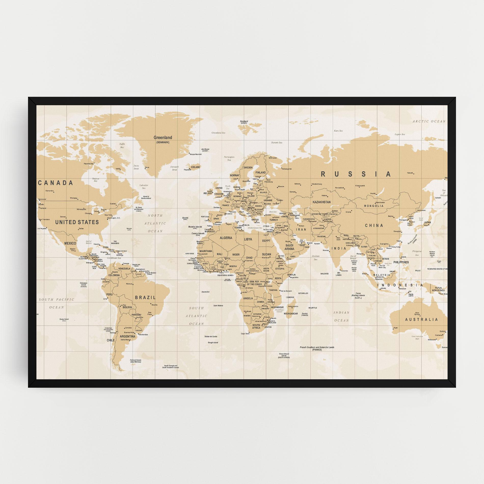 Картина на платно World Old Map mockup 0