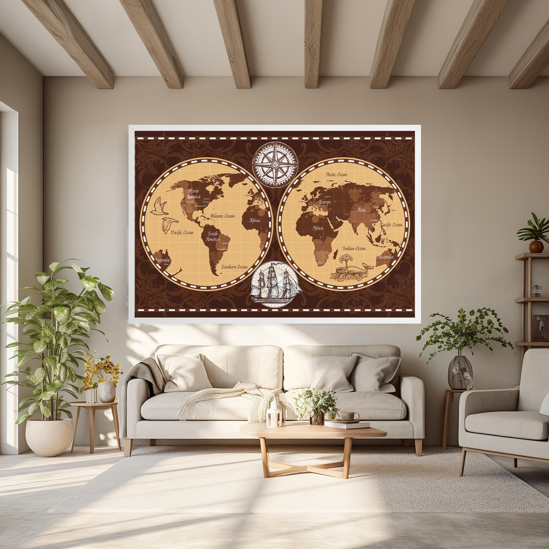 Old Brown Map mockup 6