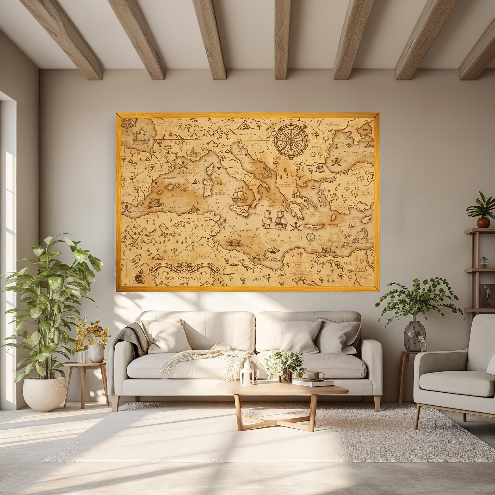 Cream Brown Map mockup 6