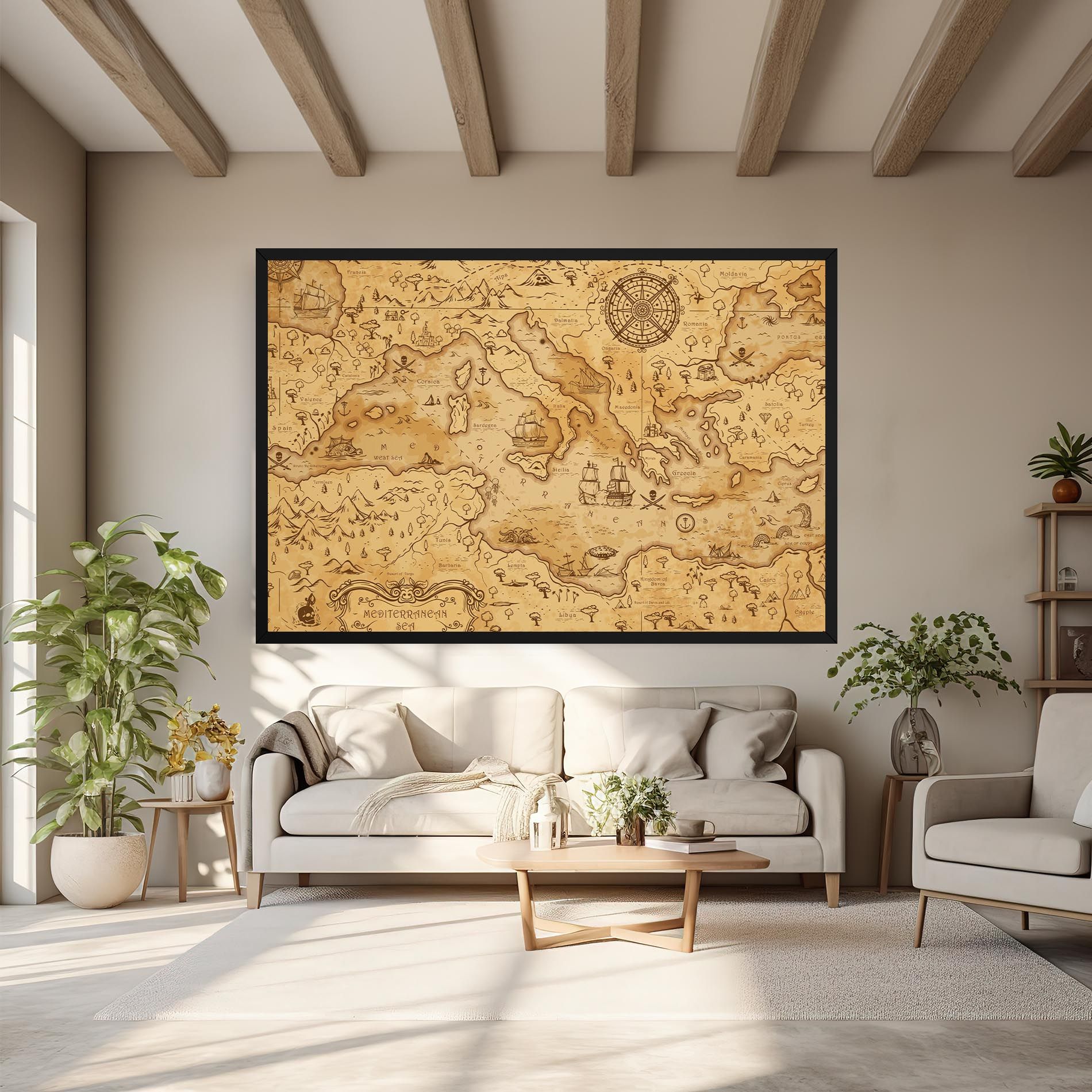 Cream Brown Map mockup 6