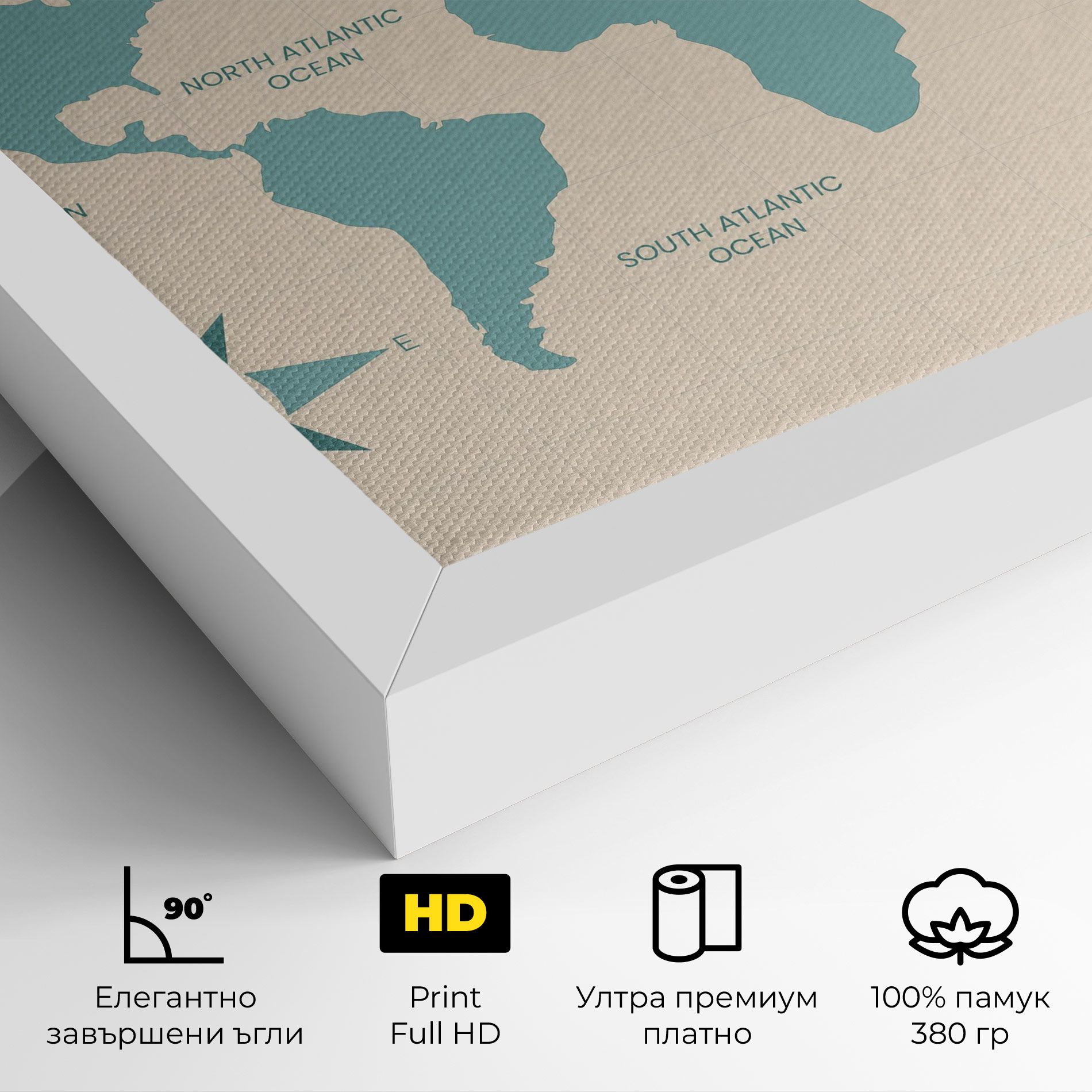 Cream Blue Map mockup 4