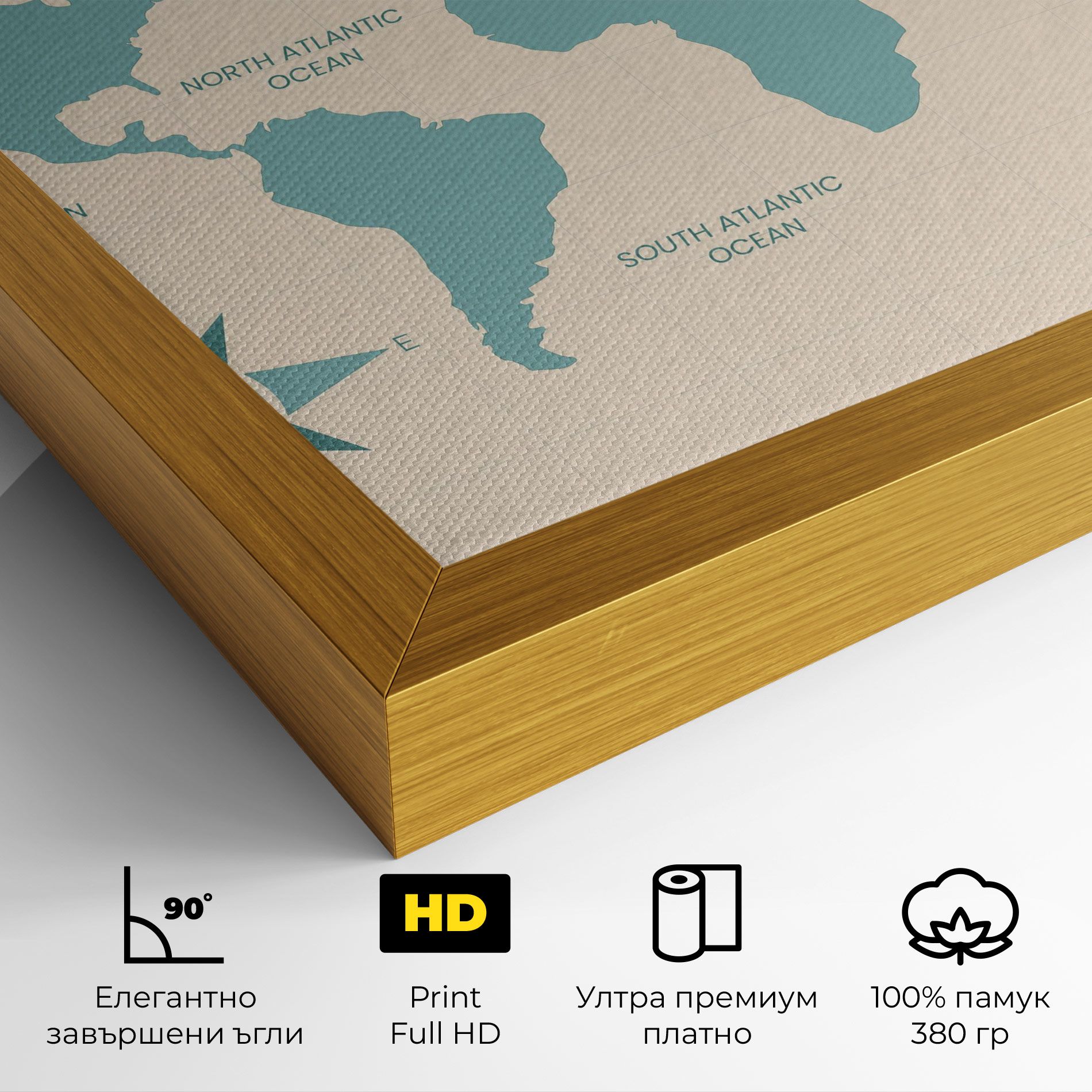 Cream Blue Map mockup 4