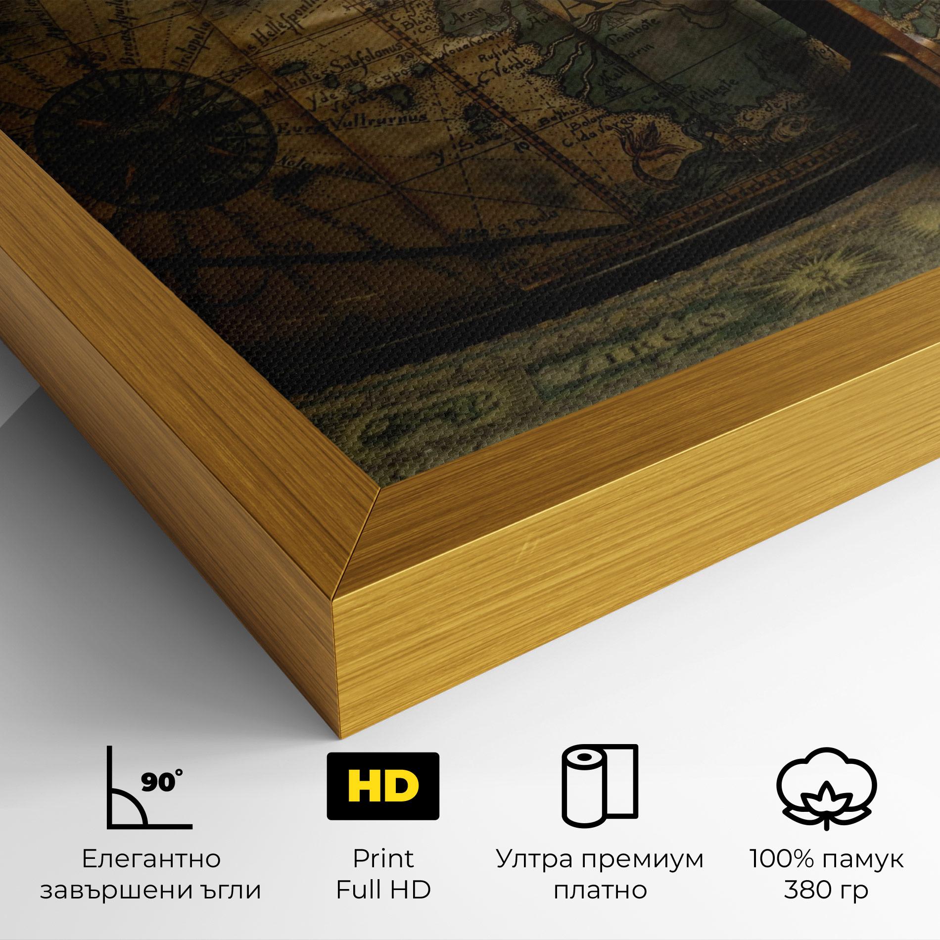 Картина на платно Globe Map mockup 4