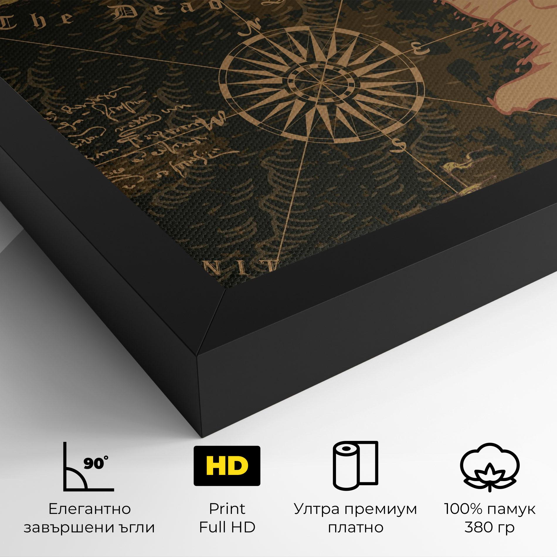 Картина на платно Cool Old Map mockup 4