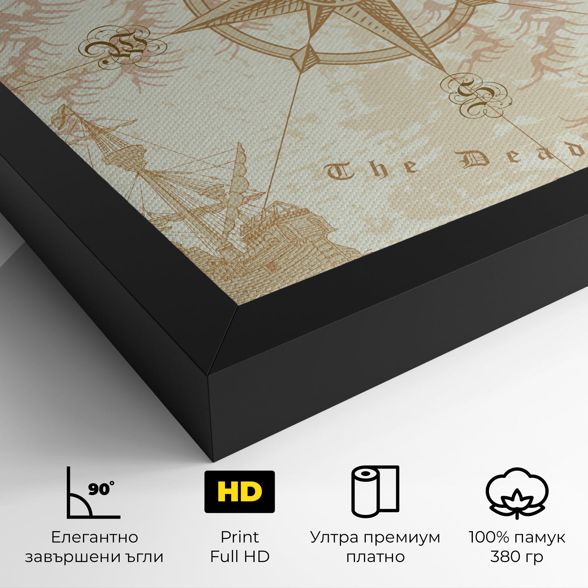 Картина на платно Cream Compass mockup 4