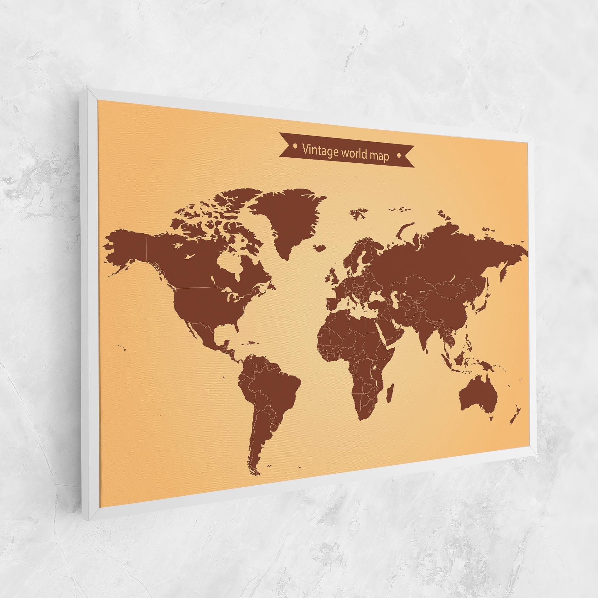 Картина на платно Vintage World Map mockup 1