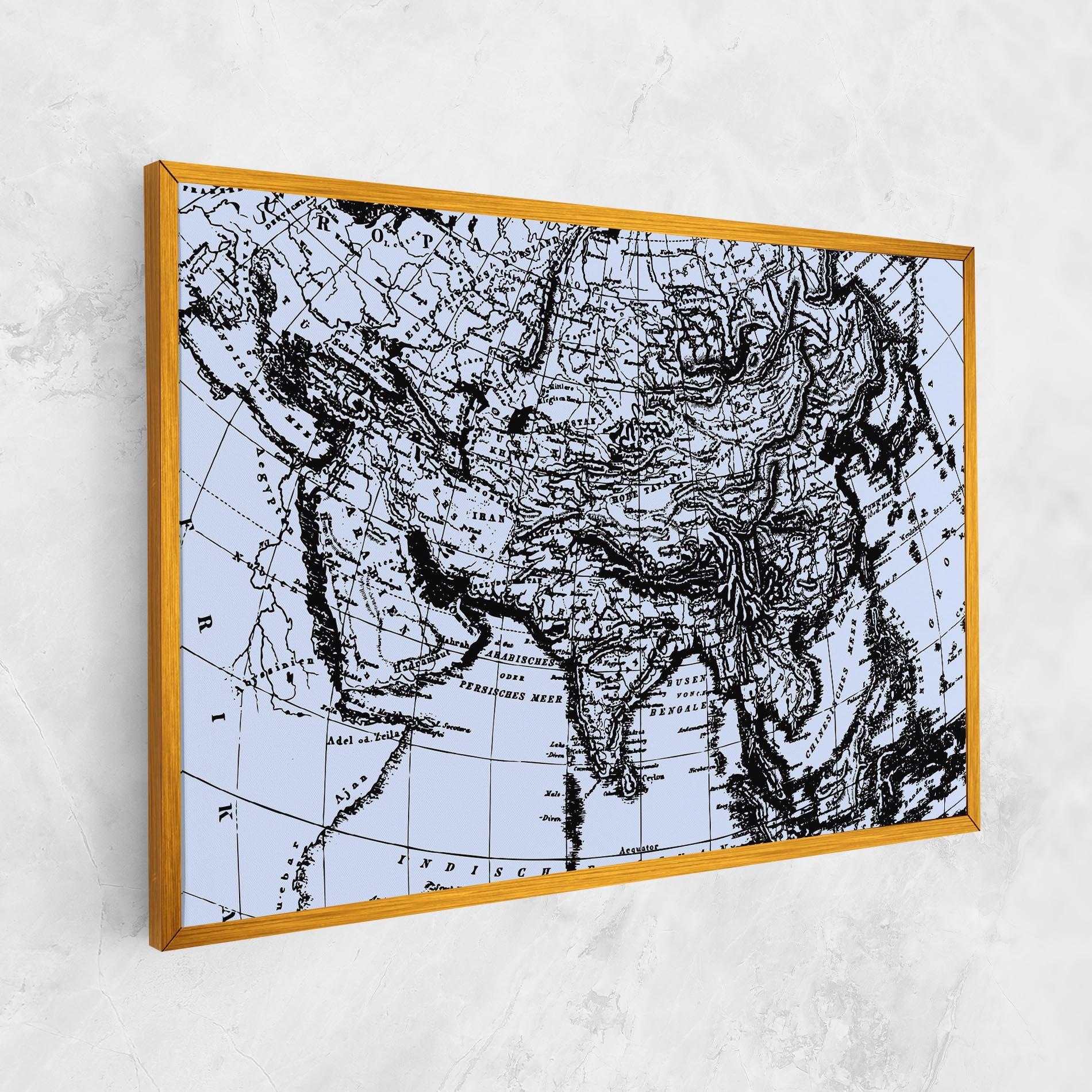 Картина на платно Blue Old Map mockup 1