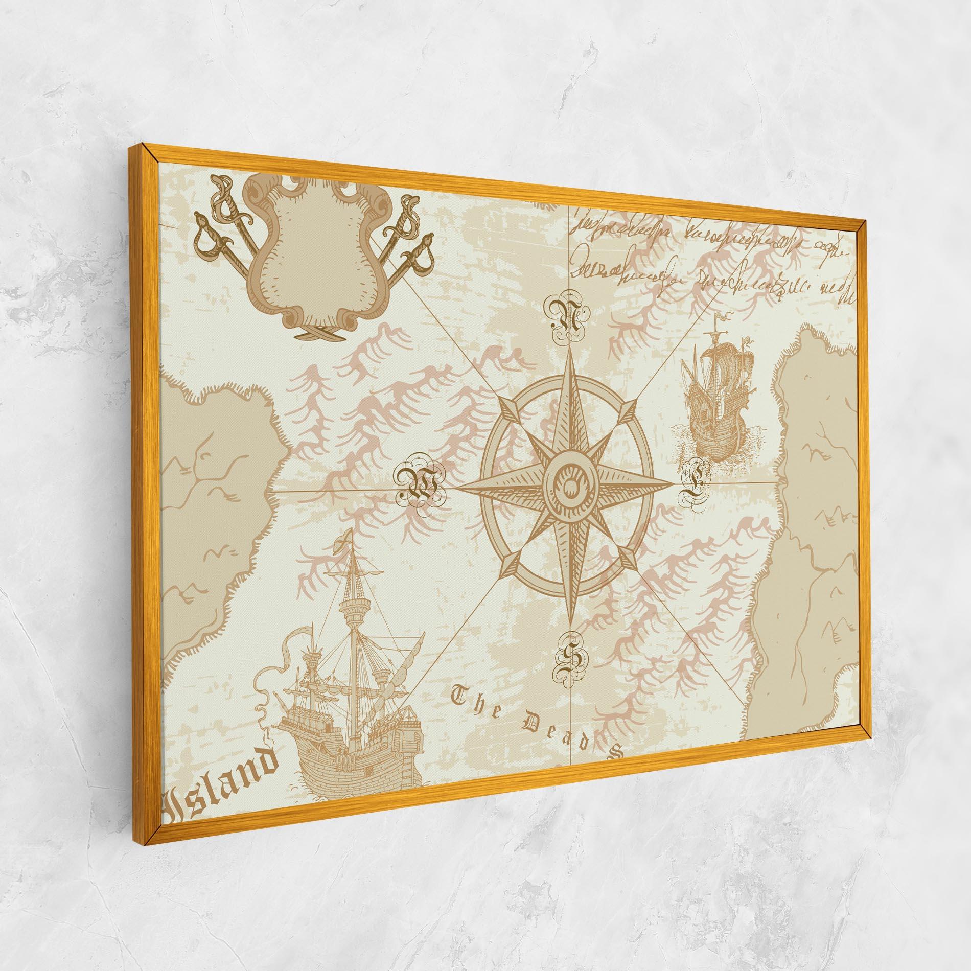 Картина на платно Cream Compass mockup 1