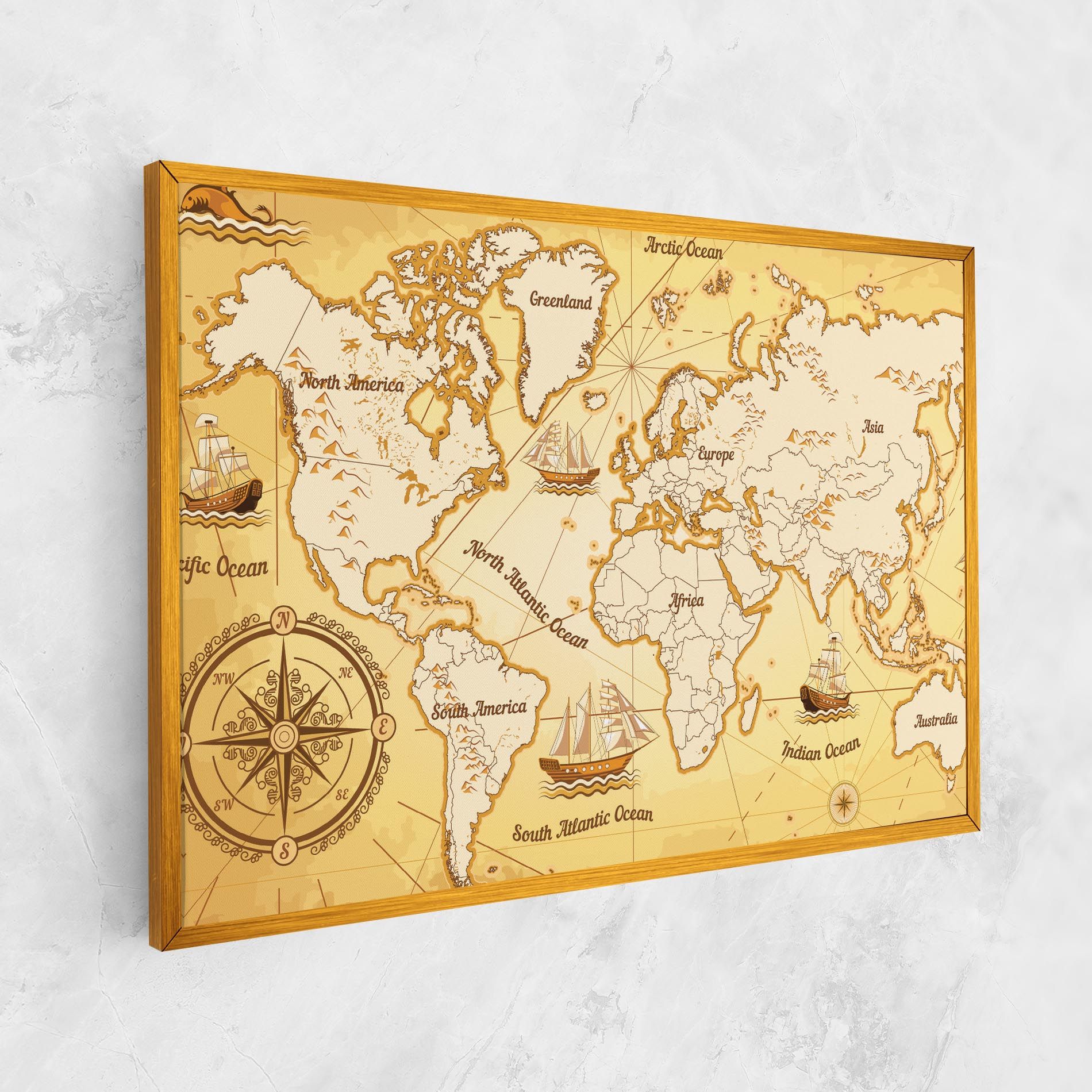 Gold Vintage Map mockup 1