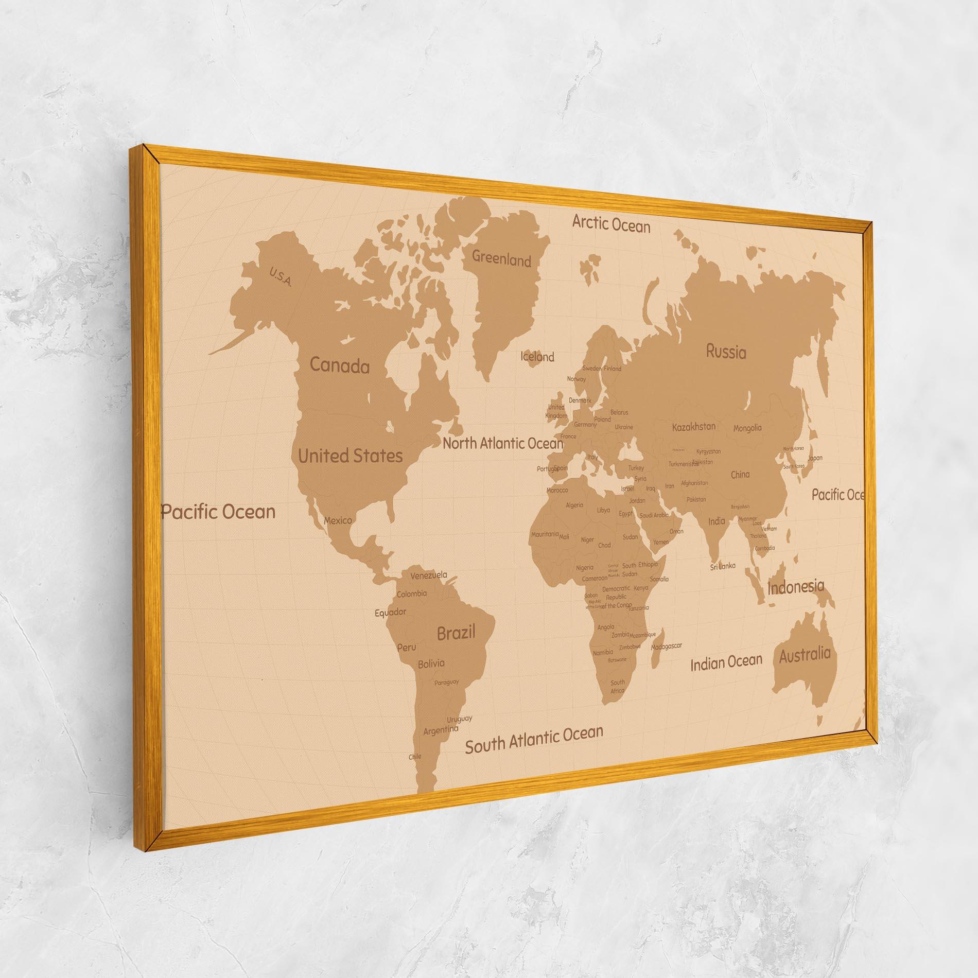 Картина на платно Ocean Old Map mockup 1