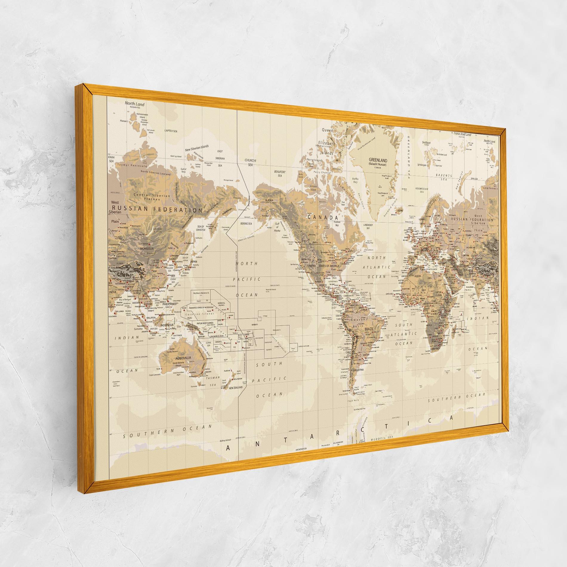 Картина на платно Old Canada Map mockup 1