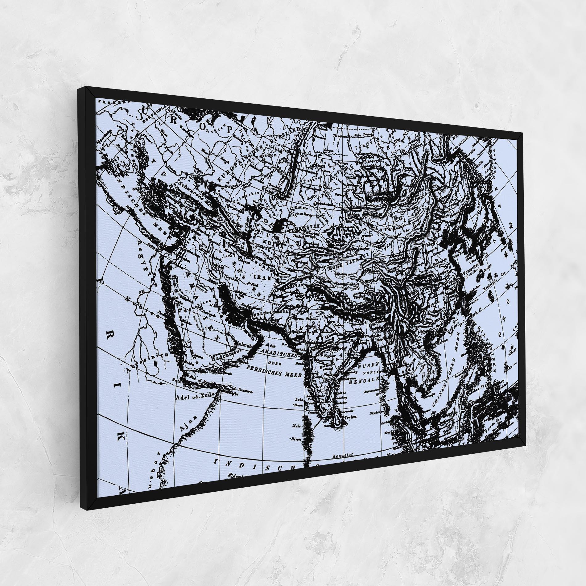 Картина на платно Blue Old Map mockup 1