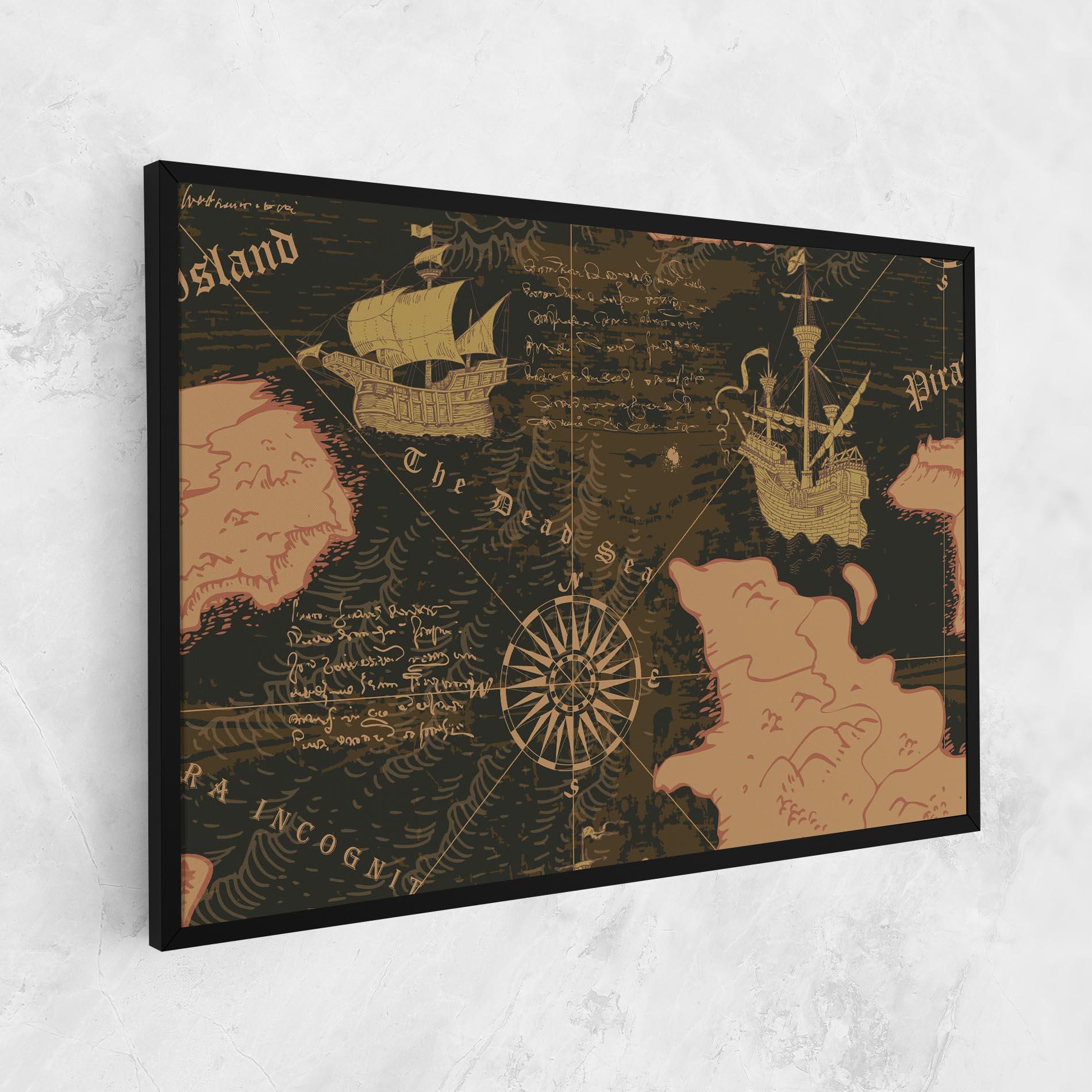 Картина на платно Cool Old Map mockup 1